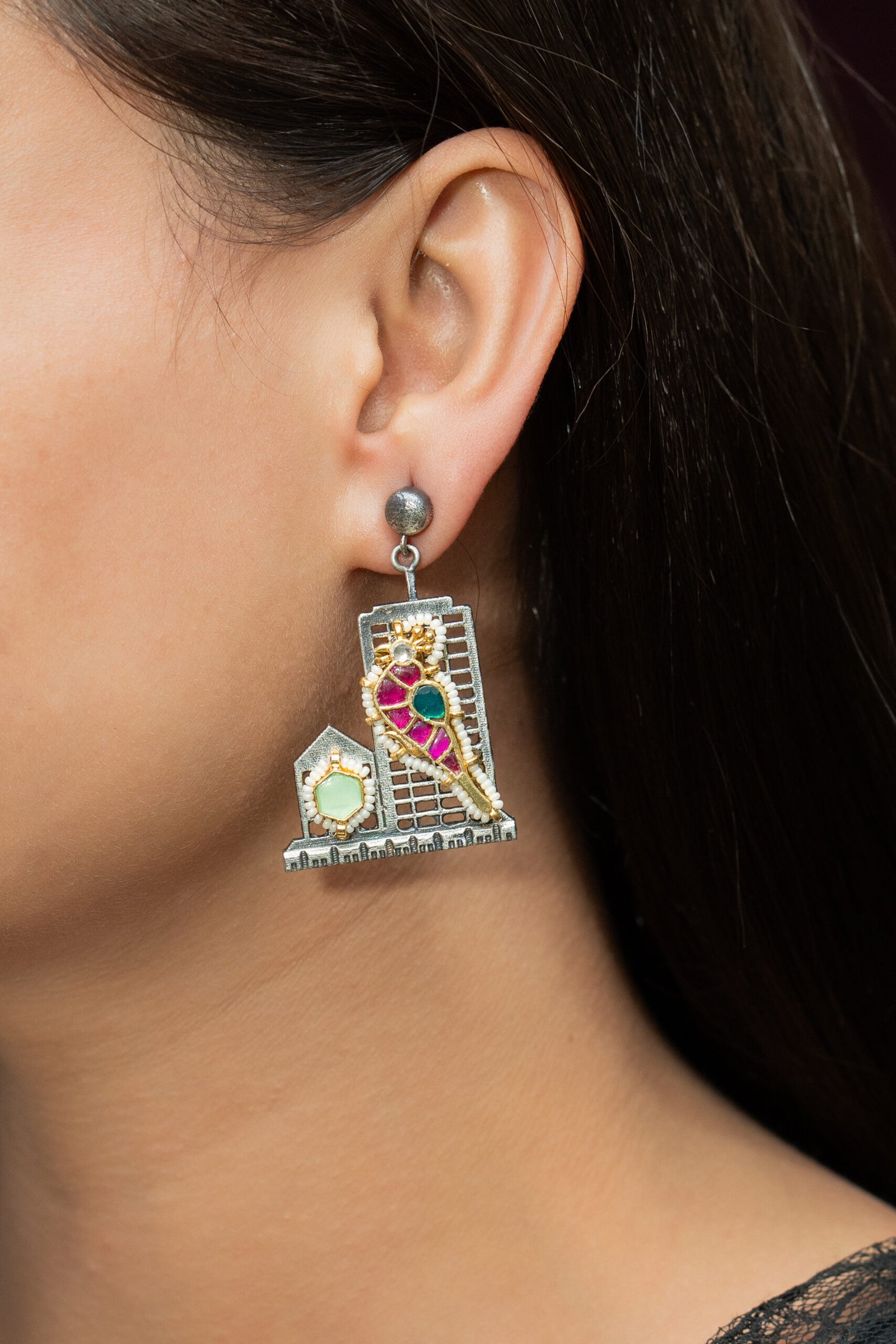 Oxodised Earrings