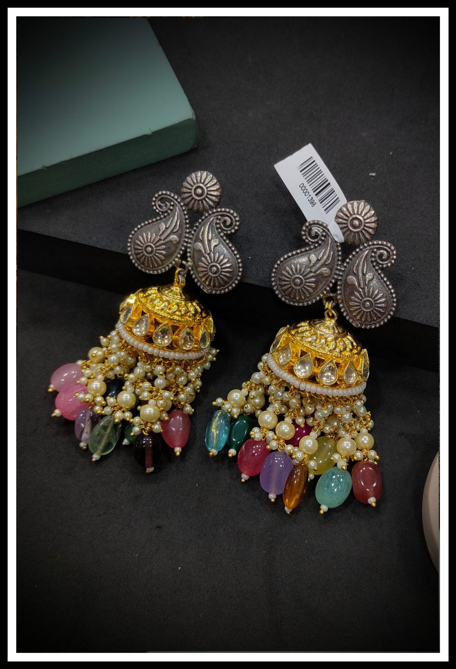 Oxodised Jumkha Earrings