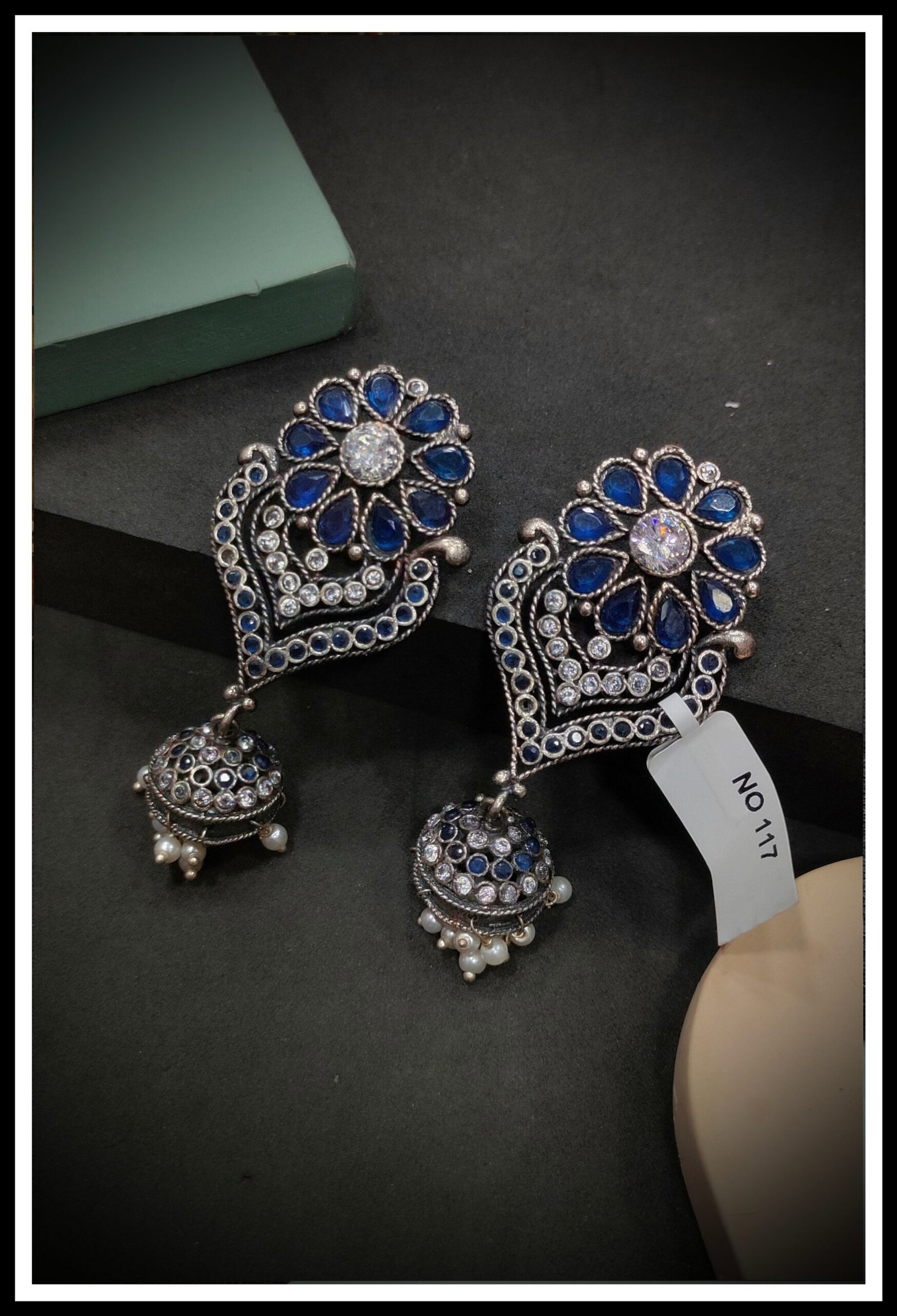 Oxodised Jumkha Earrings