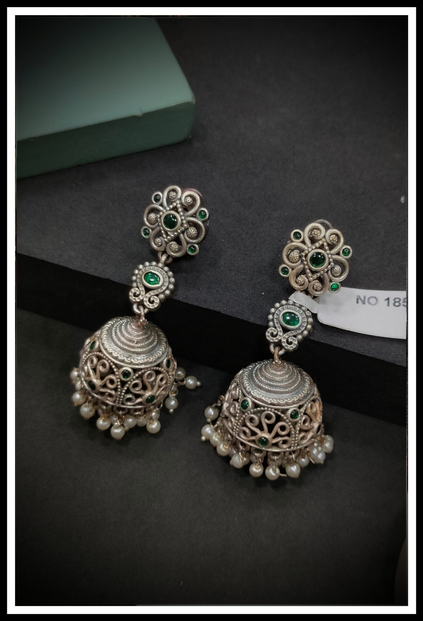 Oxodised Jumkha Earrings