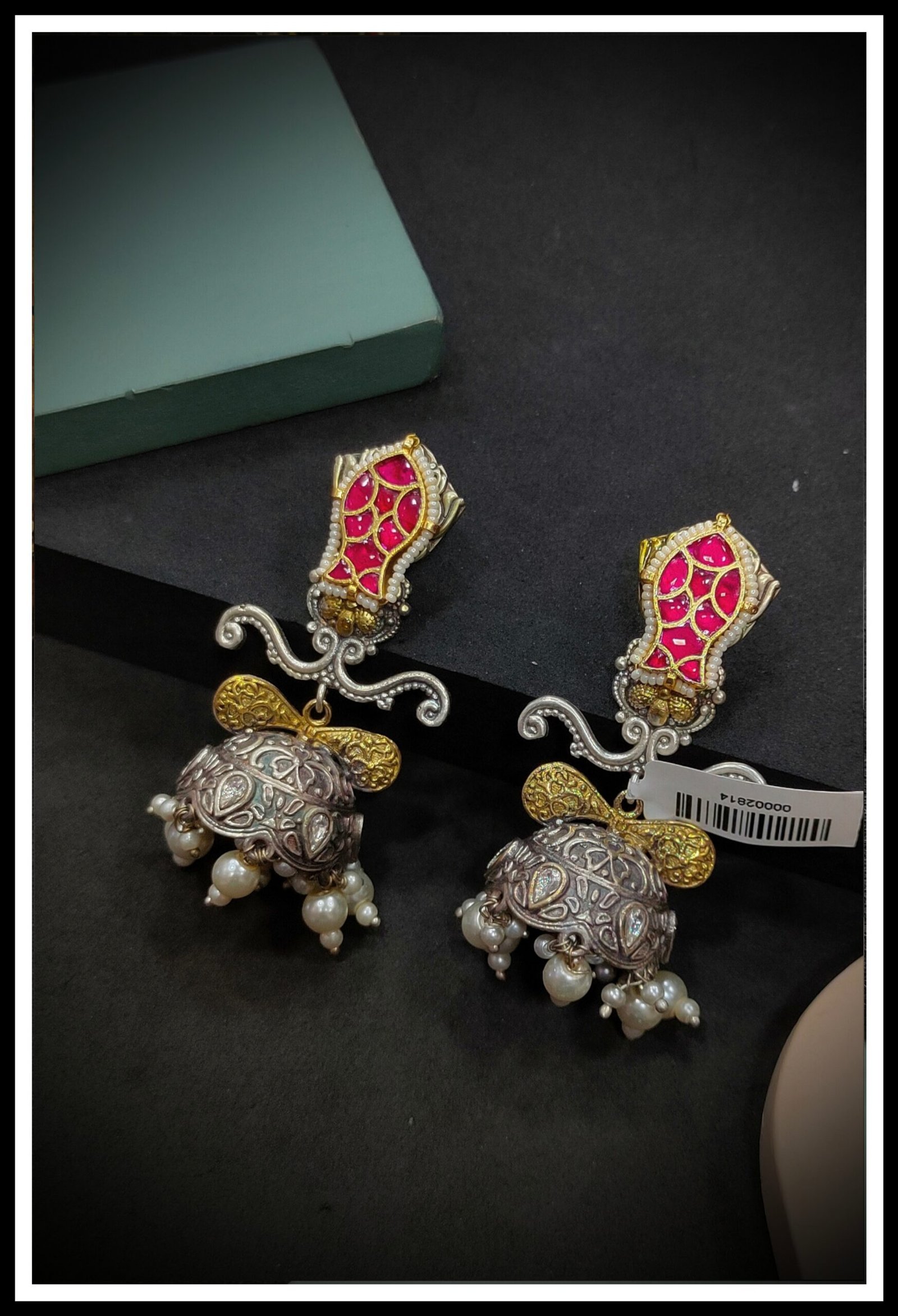 Oxodised Jumkha Earrings