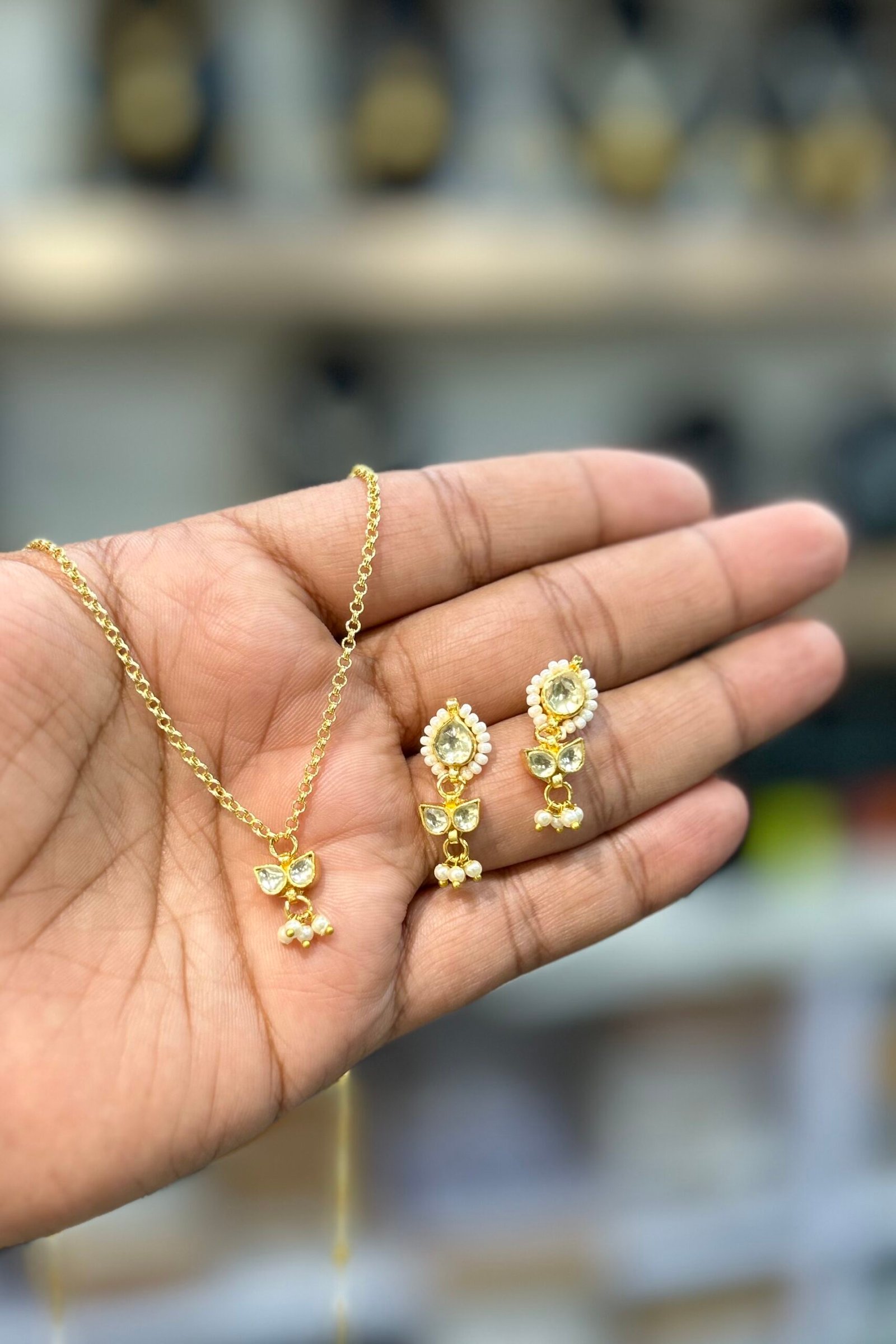 Pachi Kundan/ Jadau Pendant Set - Image 2