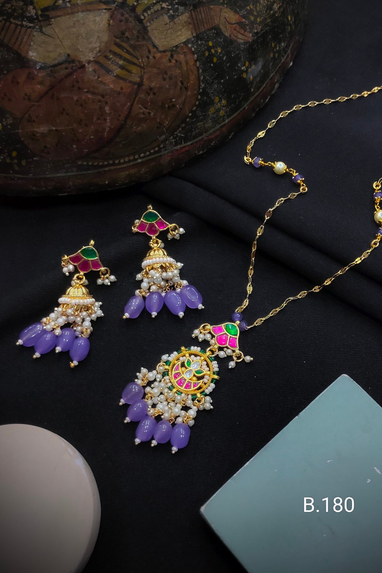 Pachi Kundan/ Jadau Pendant Set