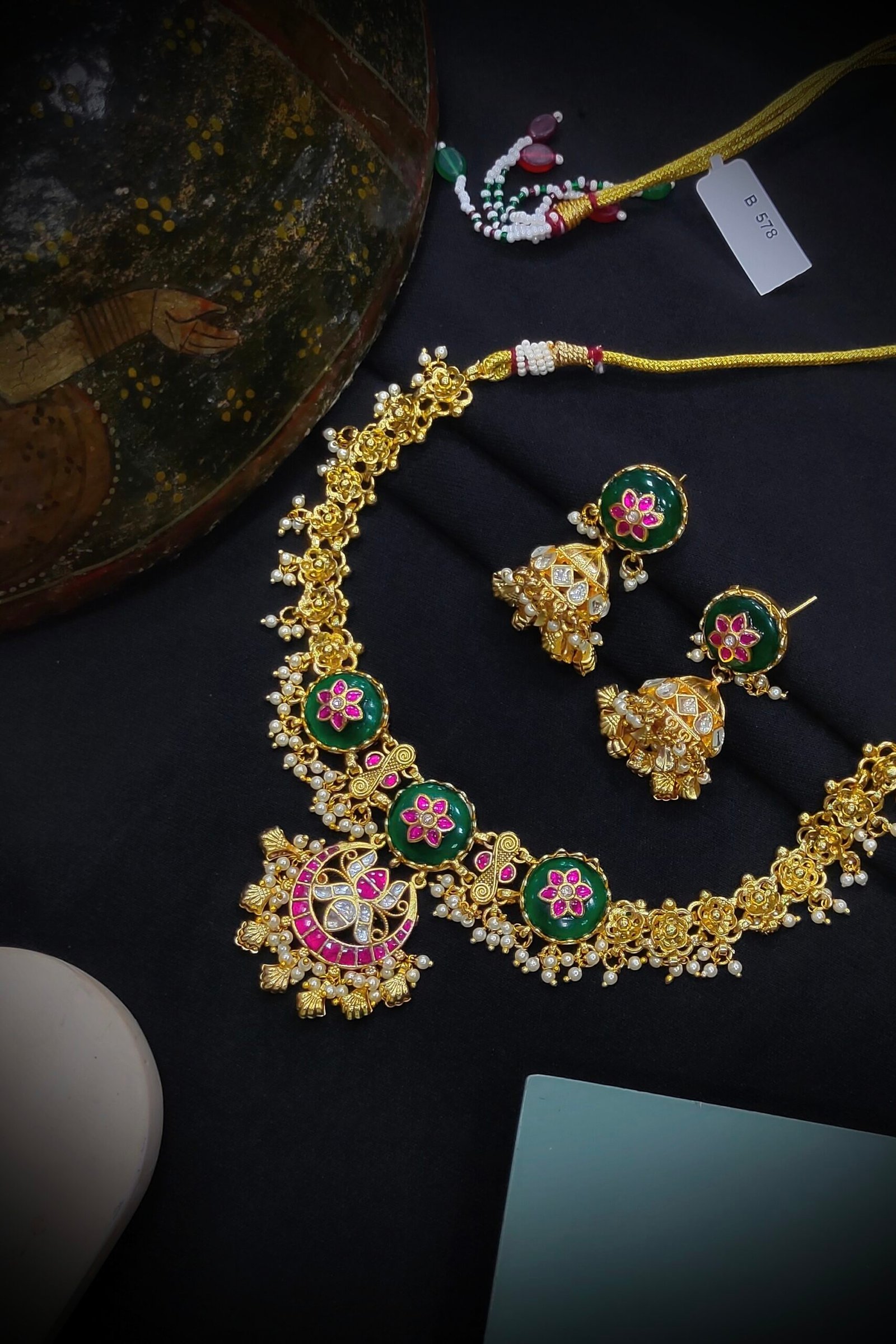 Pachi Kundan/ Jadau Necklace Set