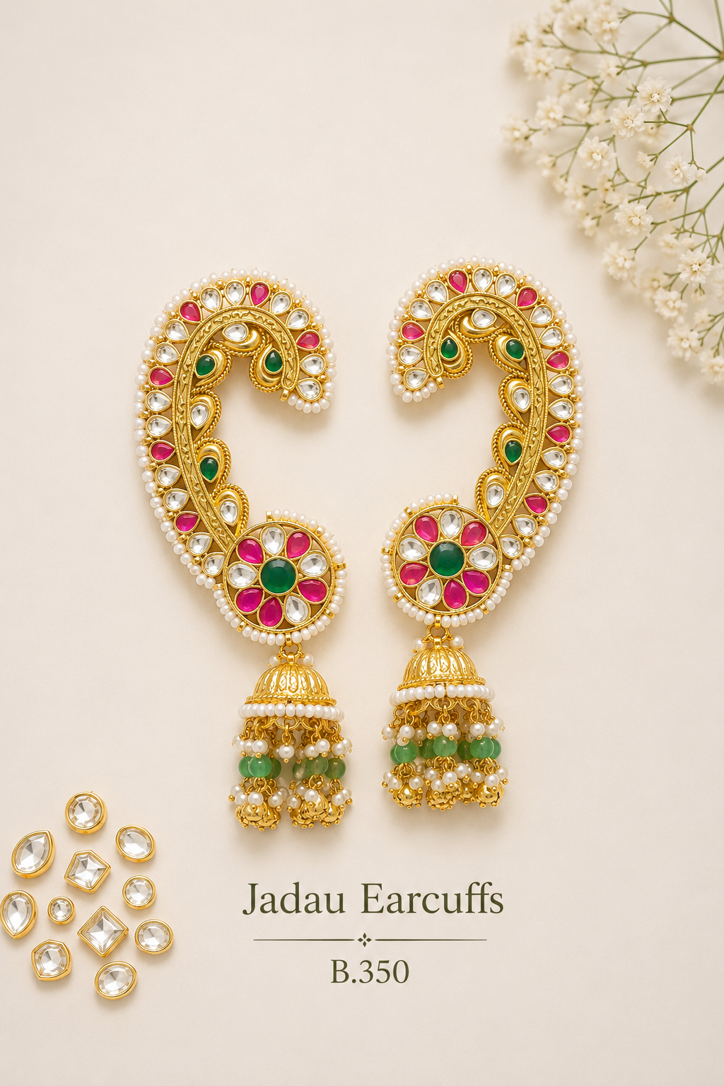 Pachi Kundan/ Jadau Earrings (Earcuffs)