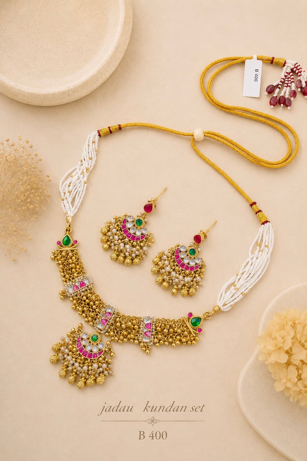 Pachi Kundan/ Jadau Necklace Set
