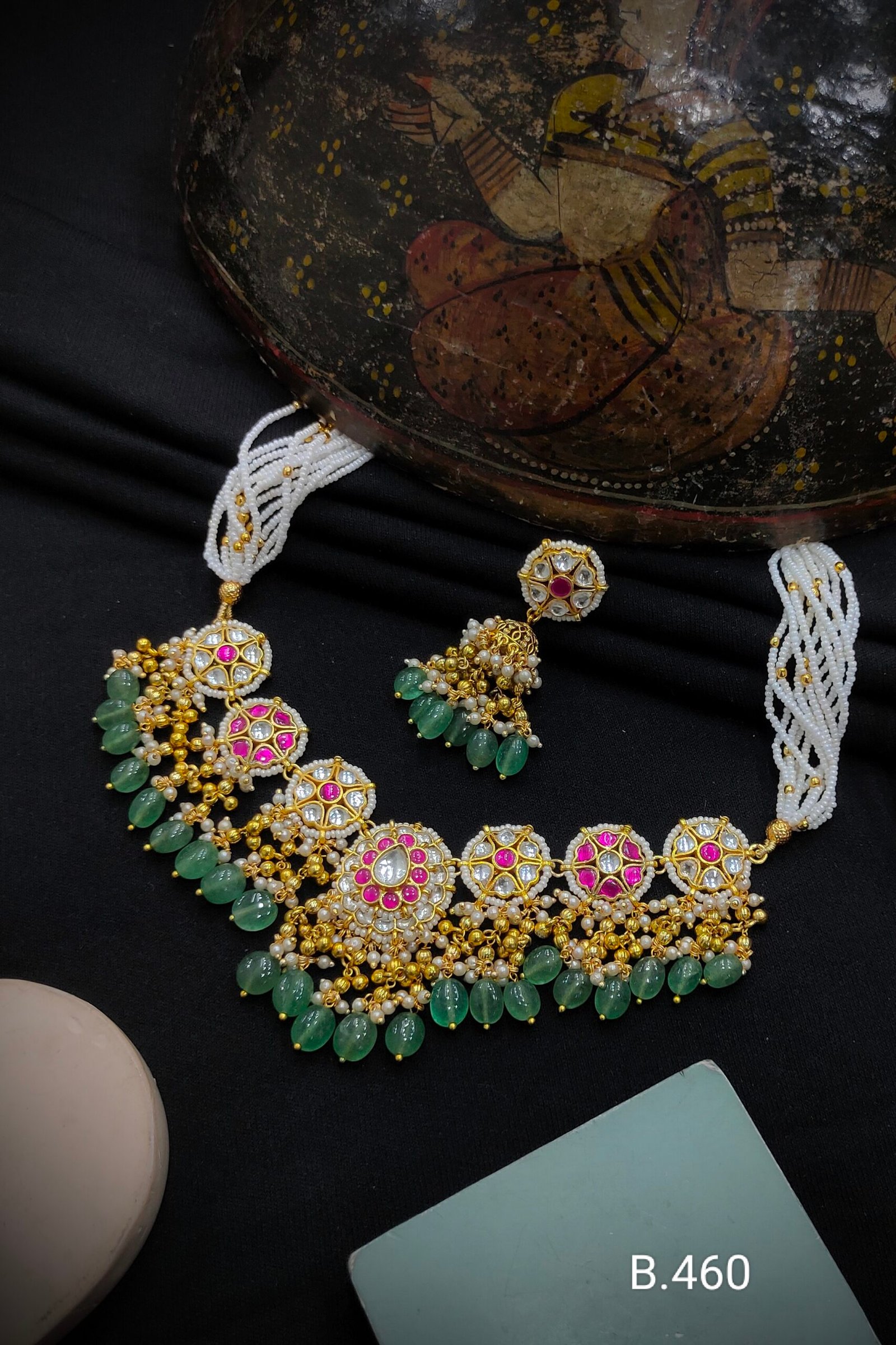 Pachi Kundan/ Jadau Necklace Set