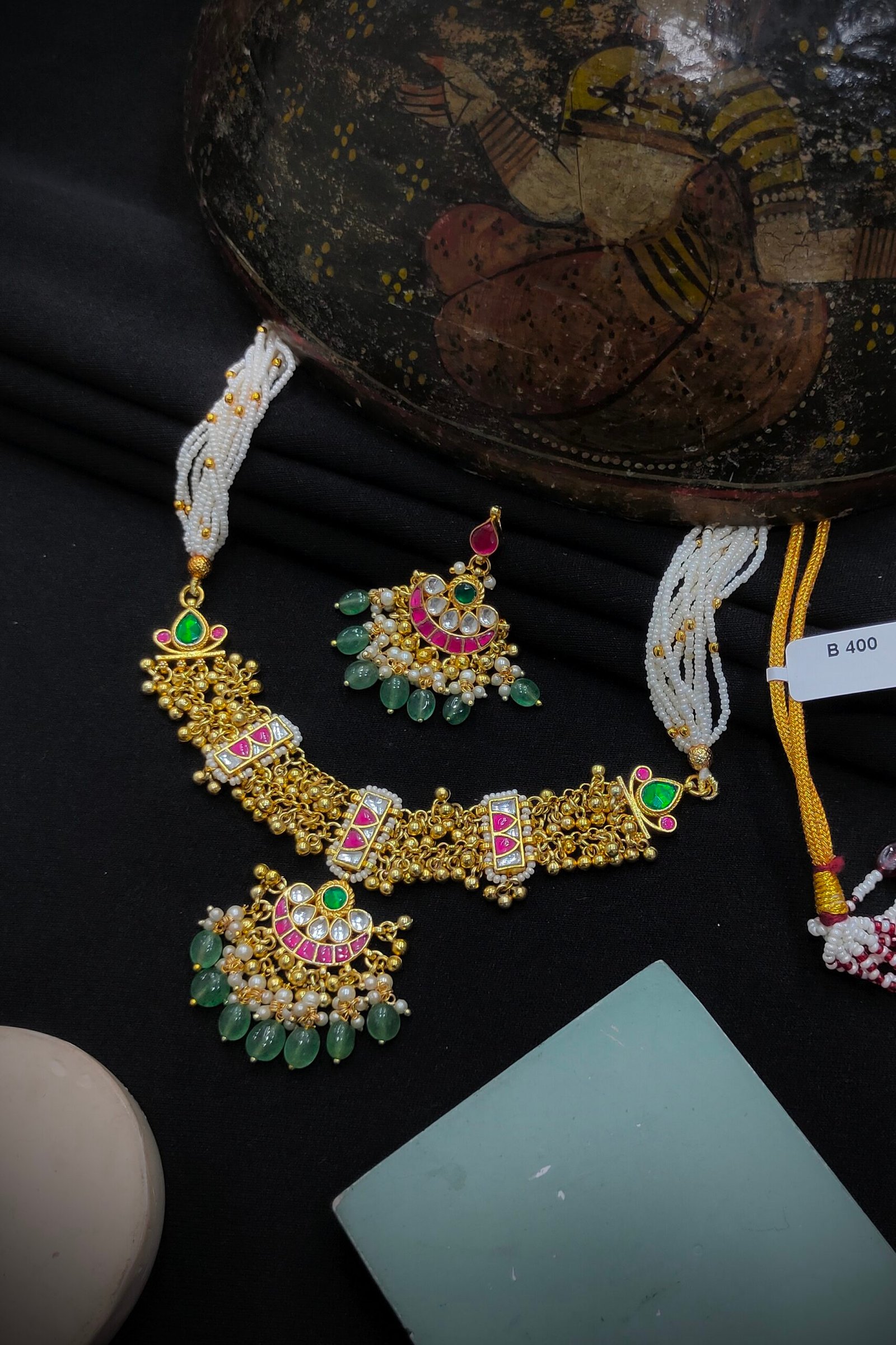 Pachi Kundan/ Jadau Necklace Set