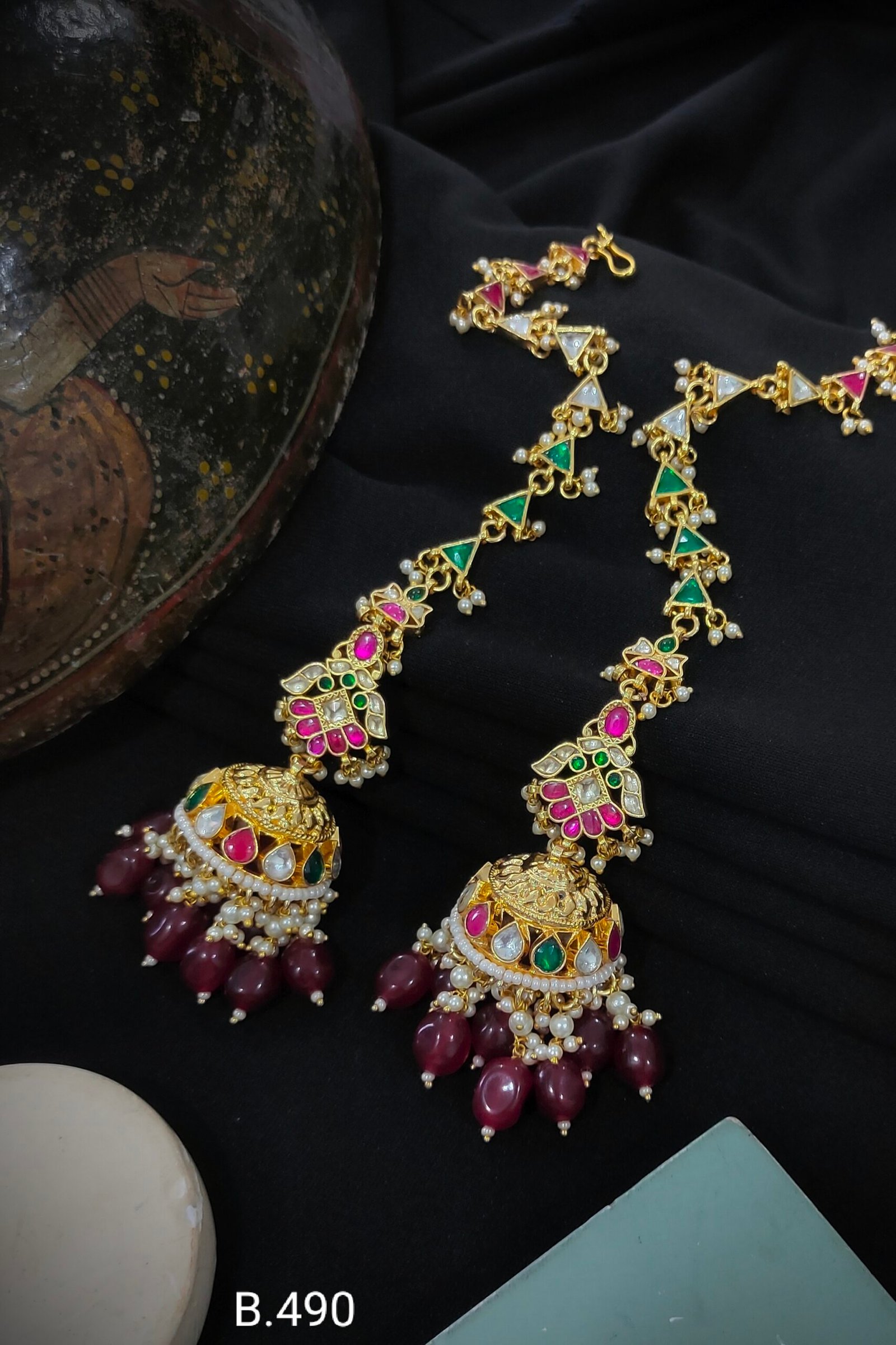 Pachi Kundan/ Jadau Earrings (Kashmiri)