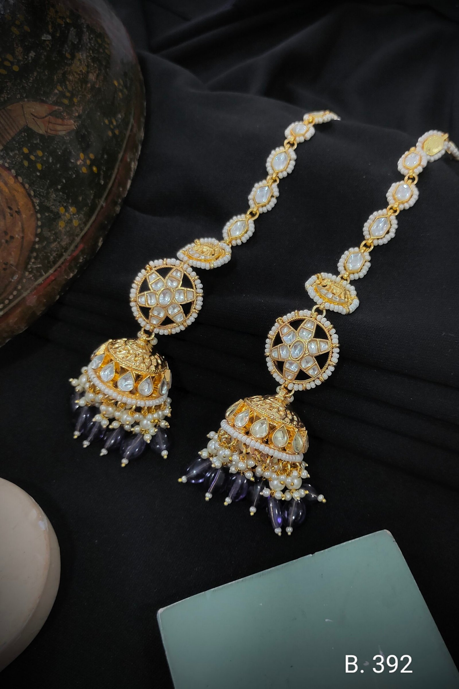 Pachi Kundan/ Jadau Earrings (Kashmiri)