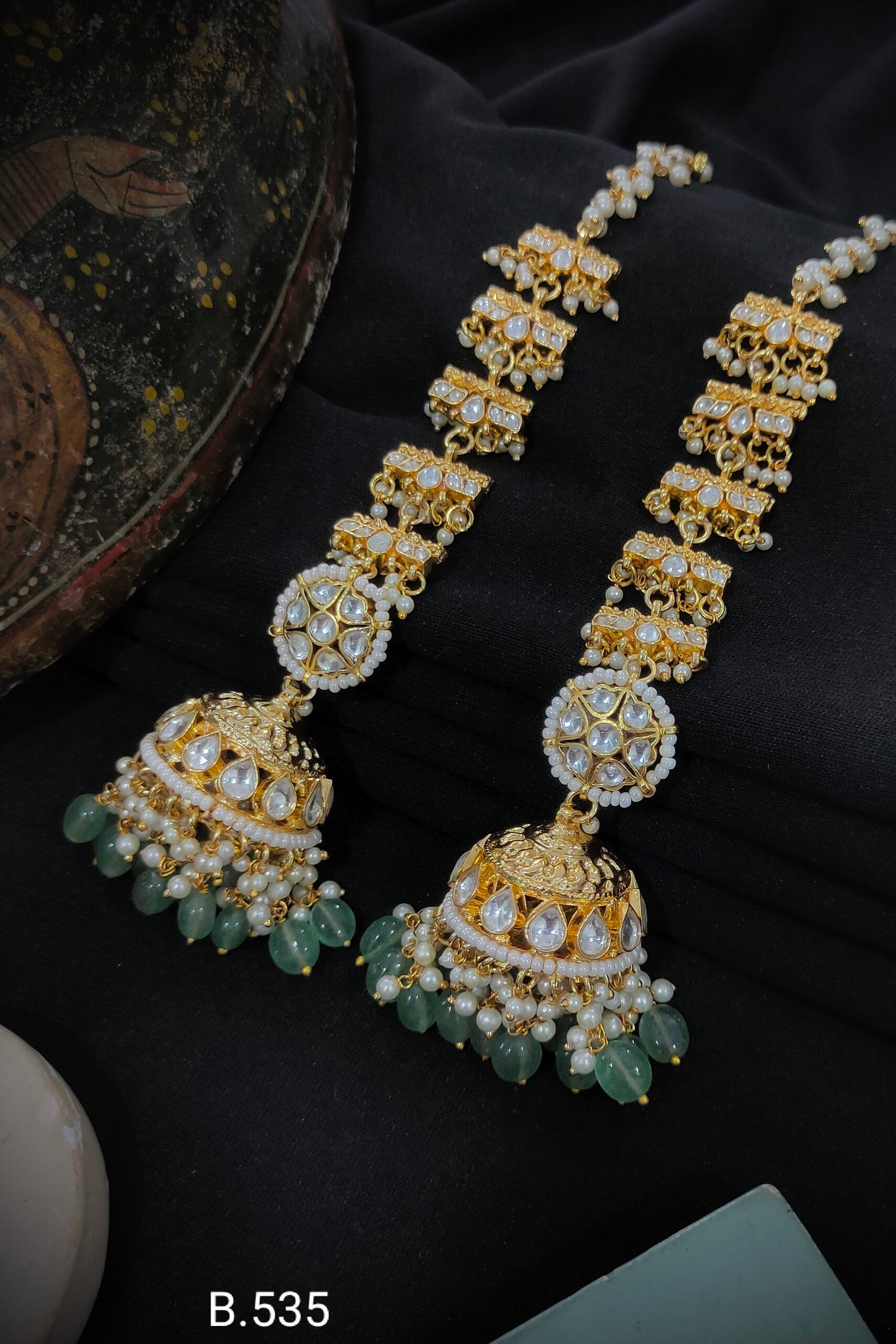 Pachi Kundan/ Jadau Earrings (Kashmiri)