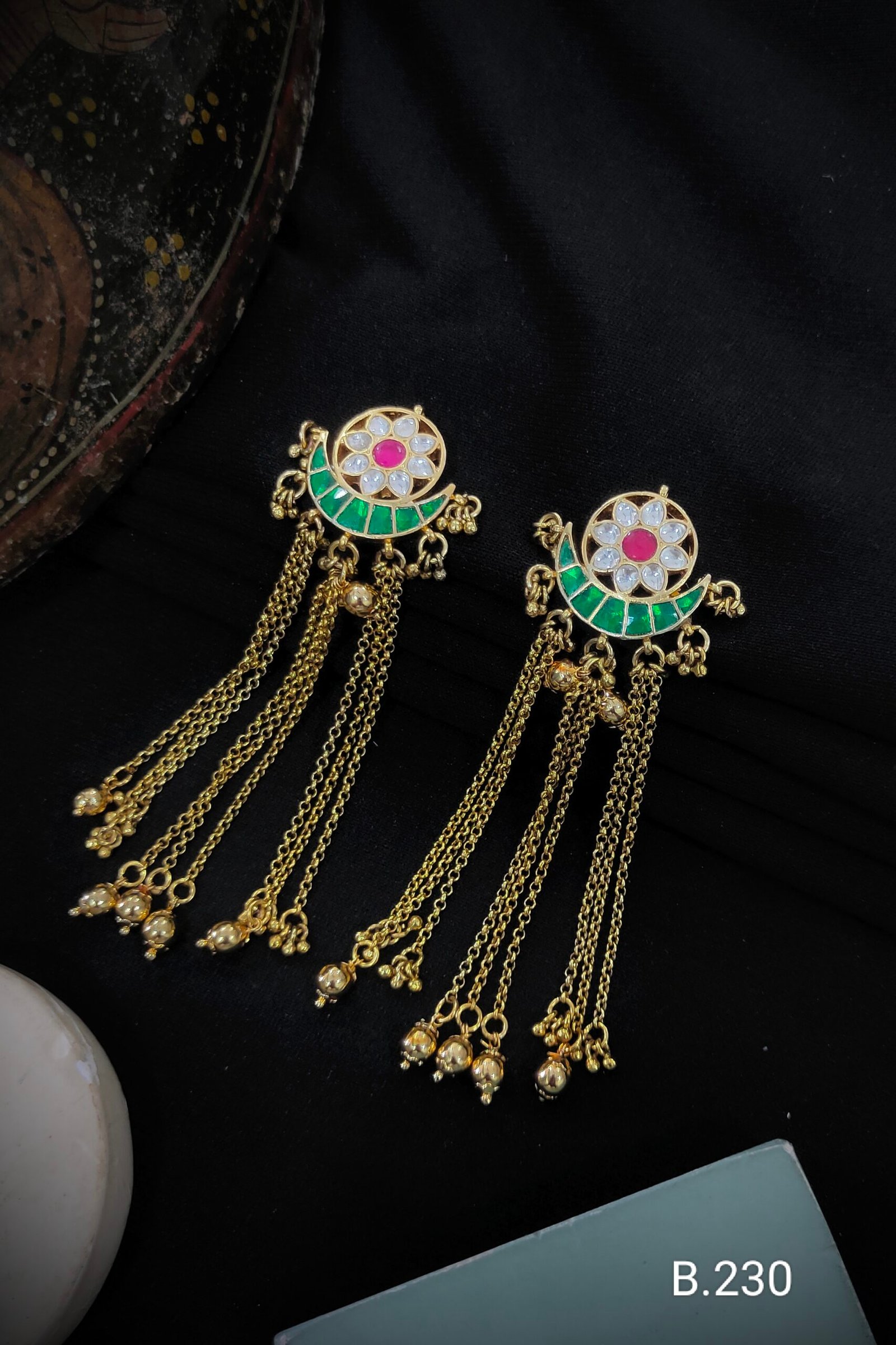 Pachi Kundan/ Jadau Earrings (Kashmiri)