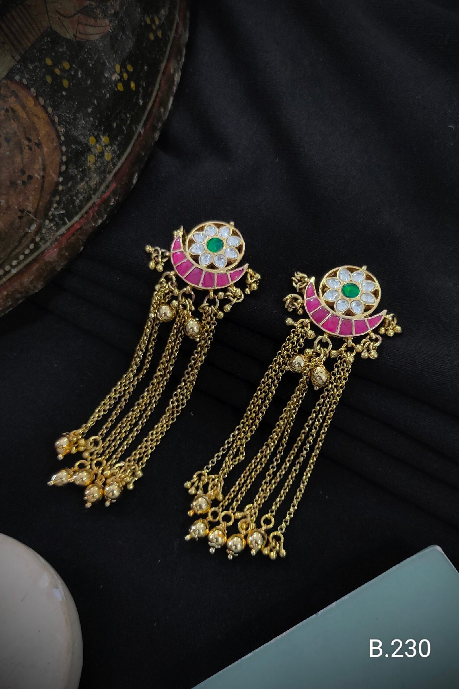Pachi Kundan/ Jadau Earrings (Kashmiri)