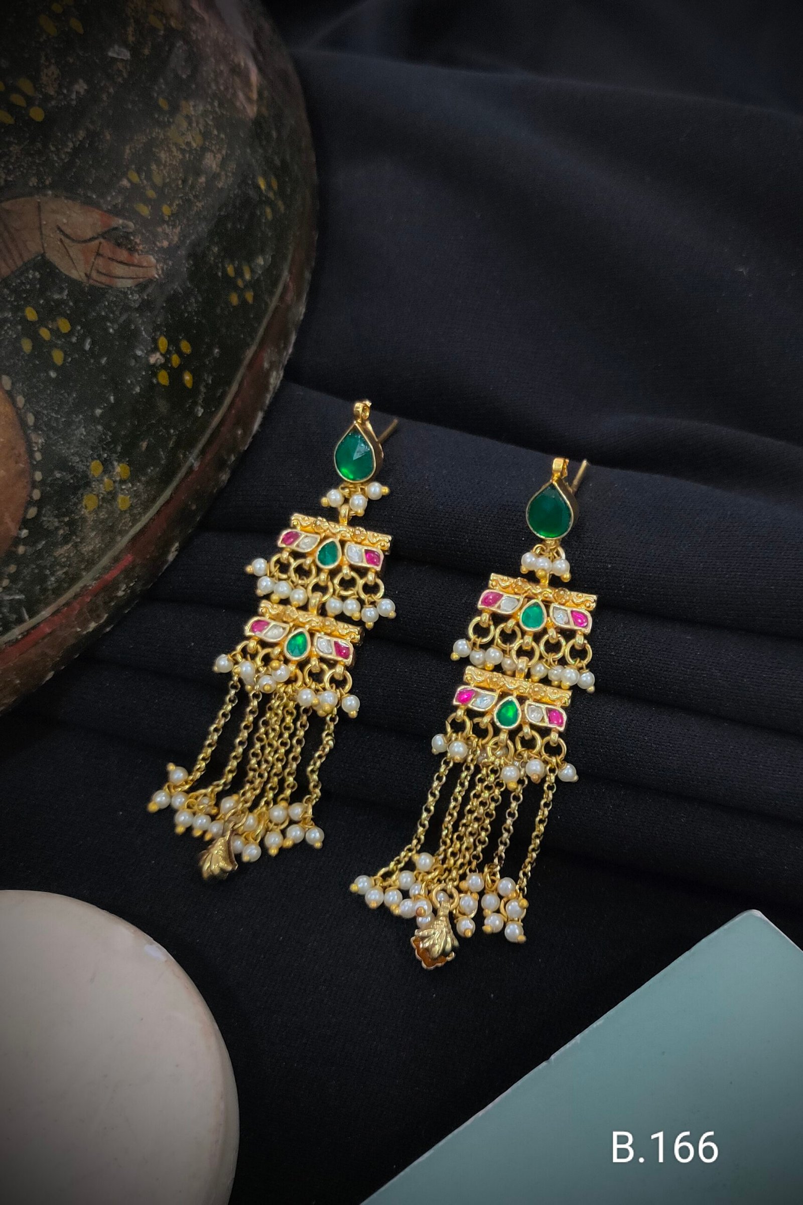 Pachi Kundan/ Jadau Earrings (Kashmiri)