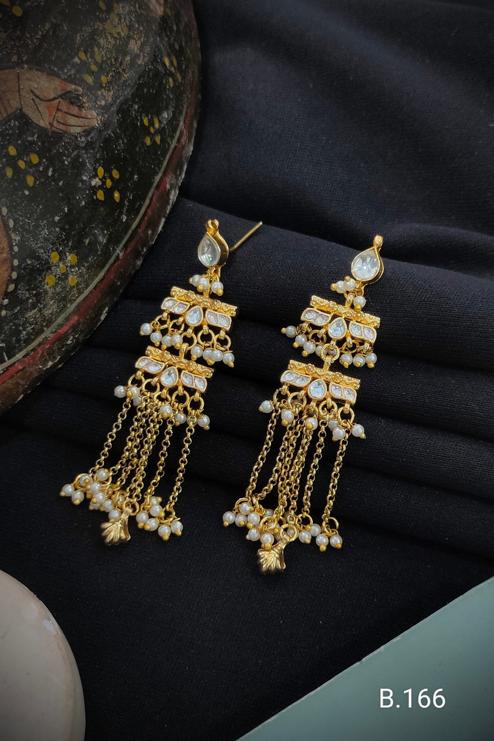 Pachi Kundan/ Jadau Earrings (Kashmiri)