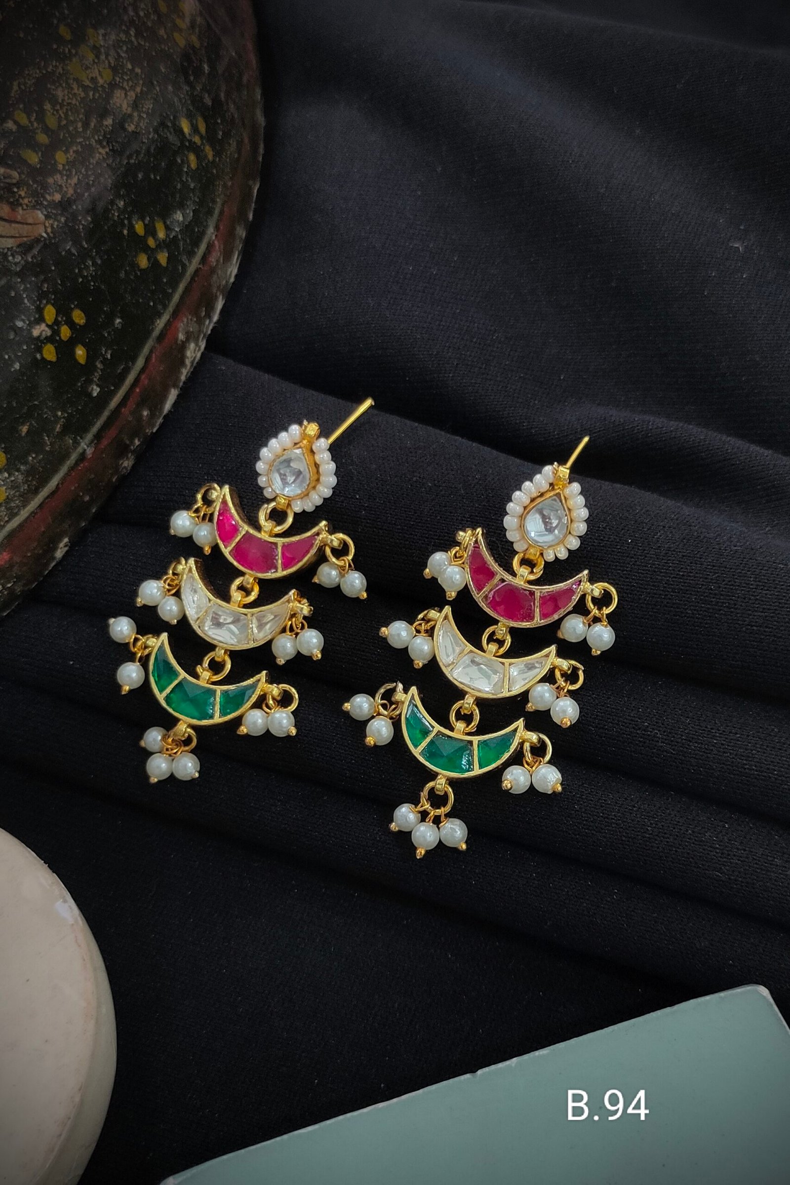 Pachi Kundan/ Jadau Earrings