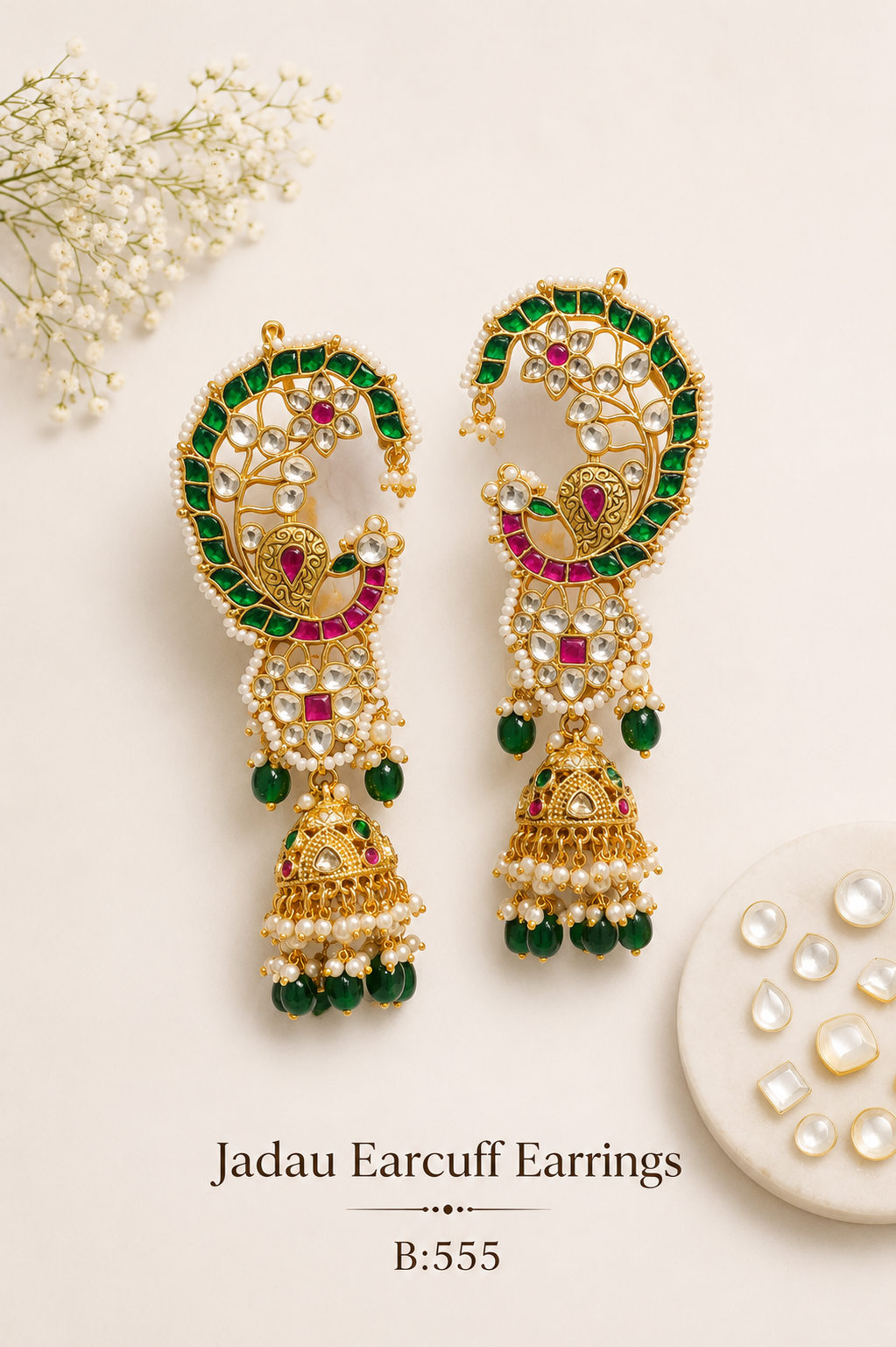 Pachi Kundan/ Jadau Earrings (Earcuffs)