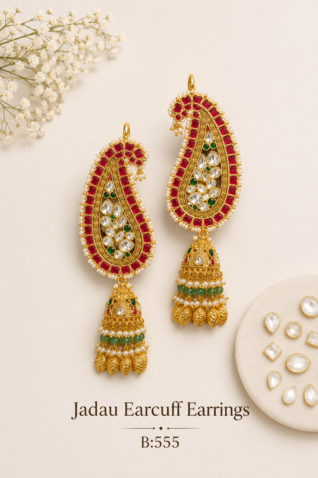 Pachi Kundan/ Jadau Earrings (Earcuffs)