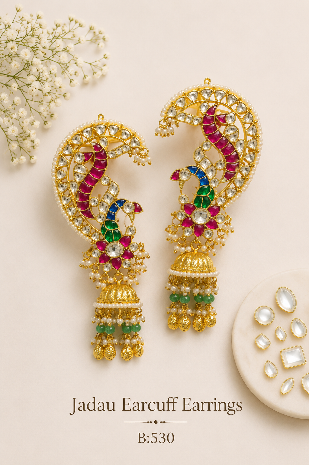 Pachi Kundan/ Jadau Earrings (Earcuffs)