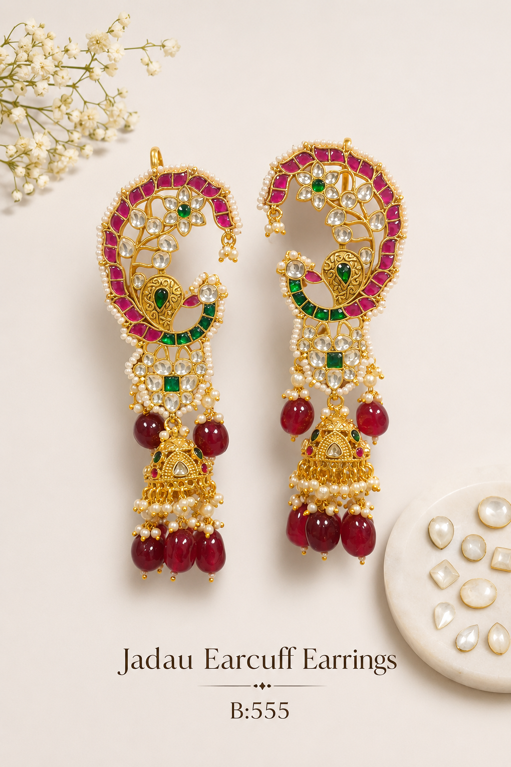 Pachi Kundan/ Jadau Earrings (Earcuffs)