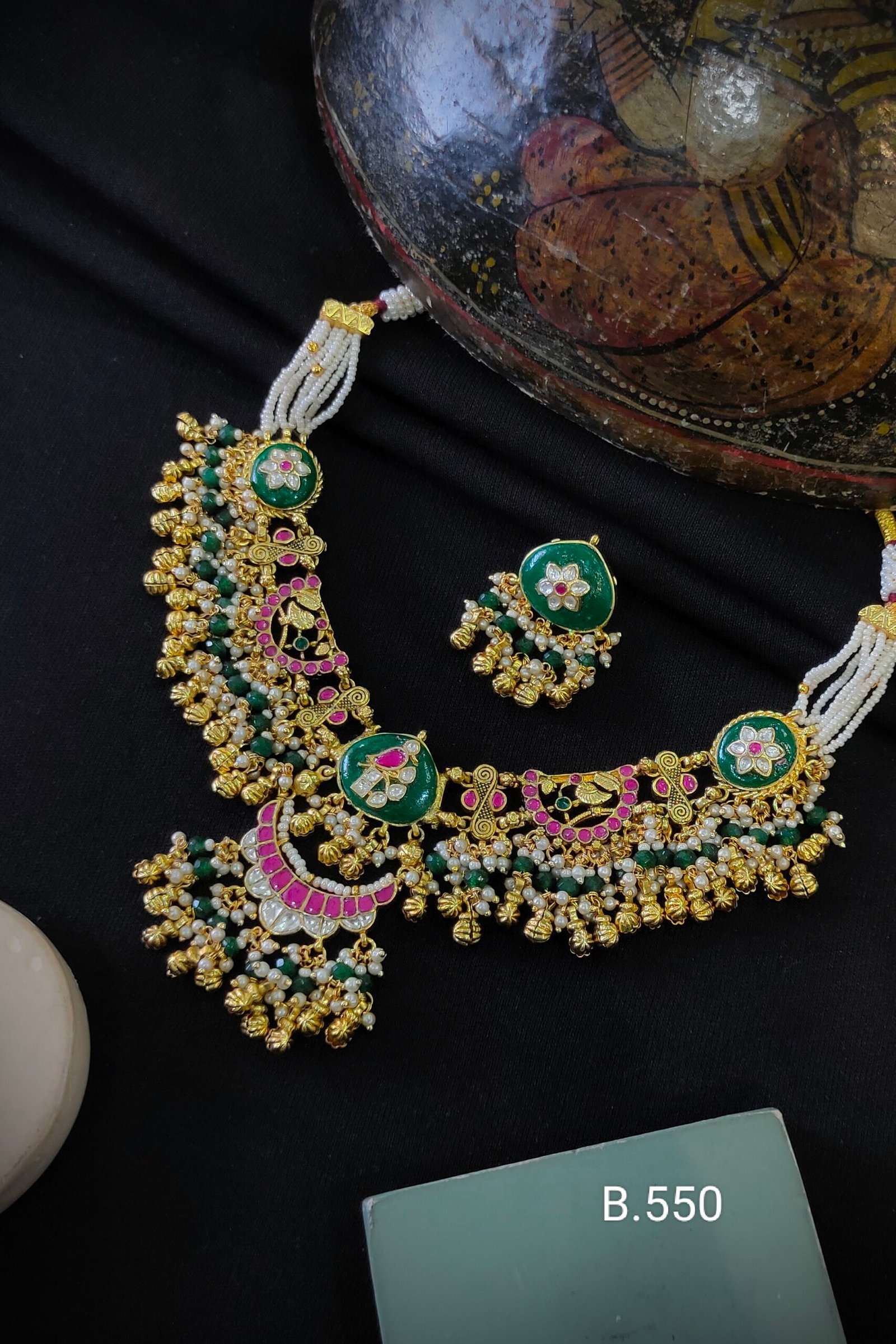 Pachi Kundan/ Jadau Necklace Set