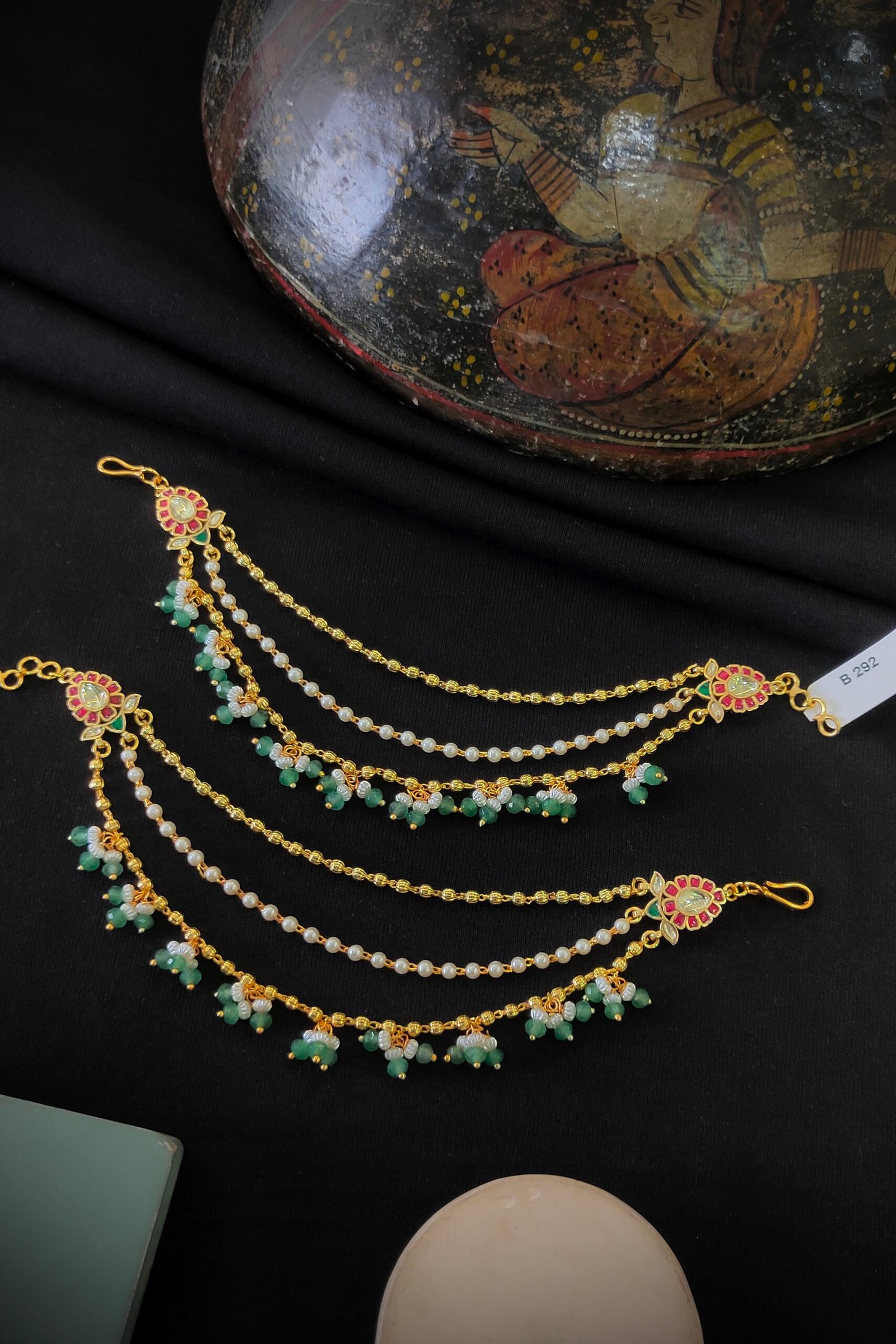 Pachi-Kundan/Jadau Earchain