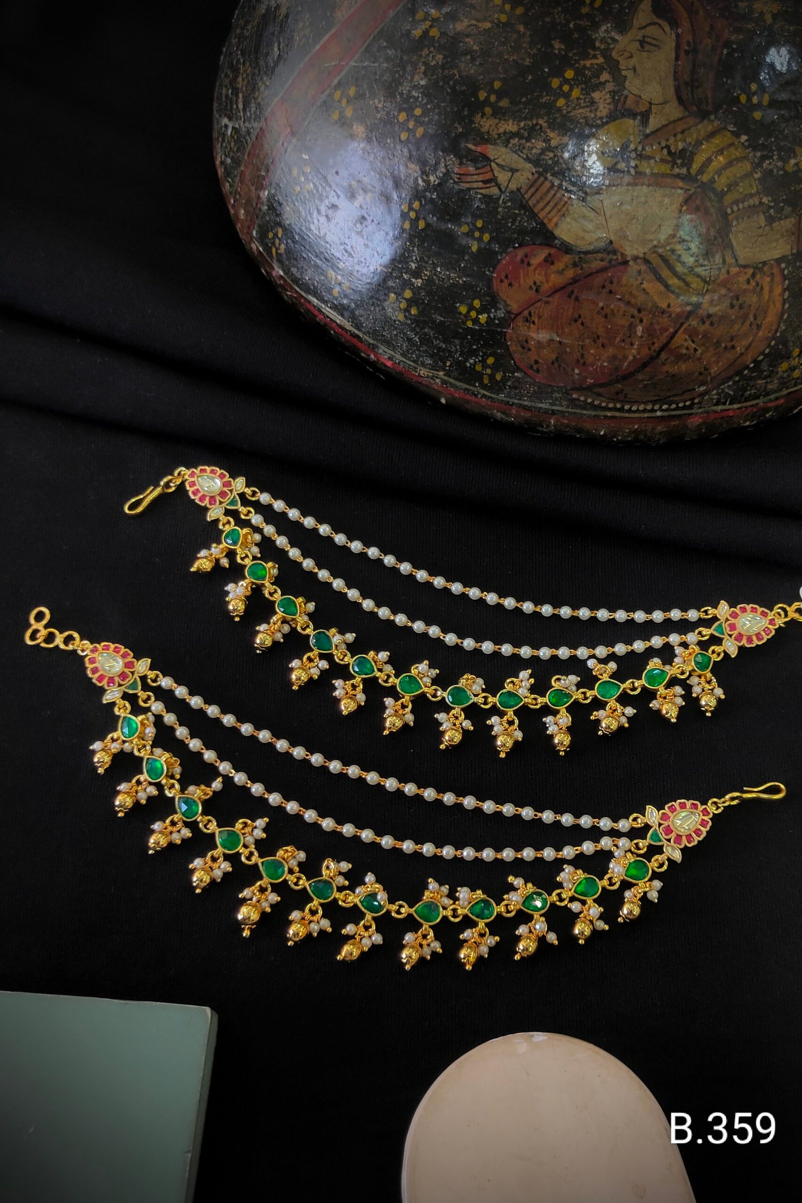 Pachi-Kundan/Jadau Earchain