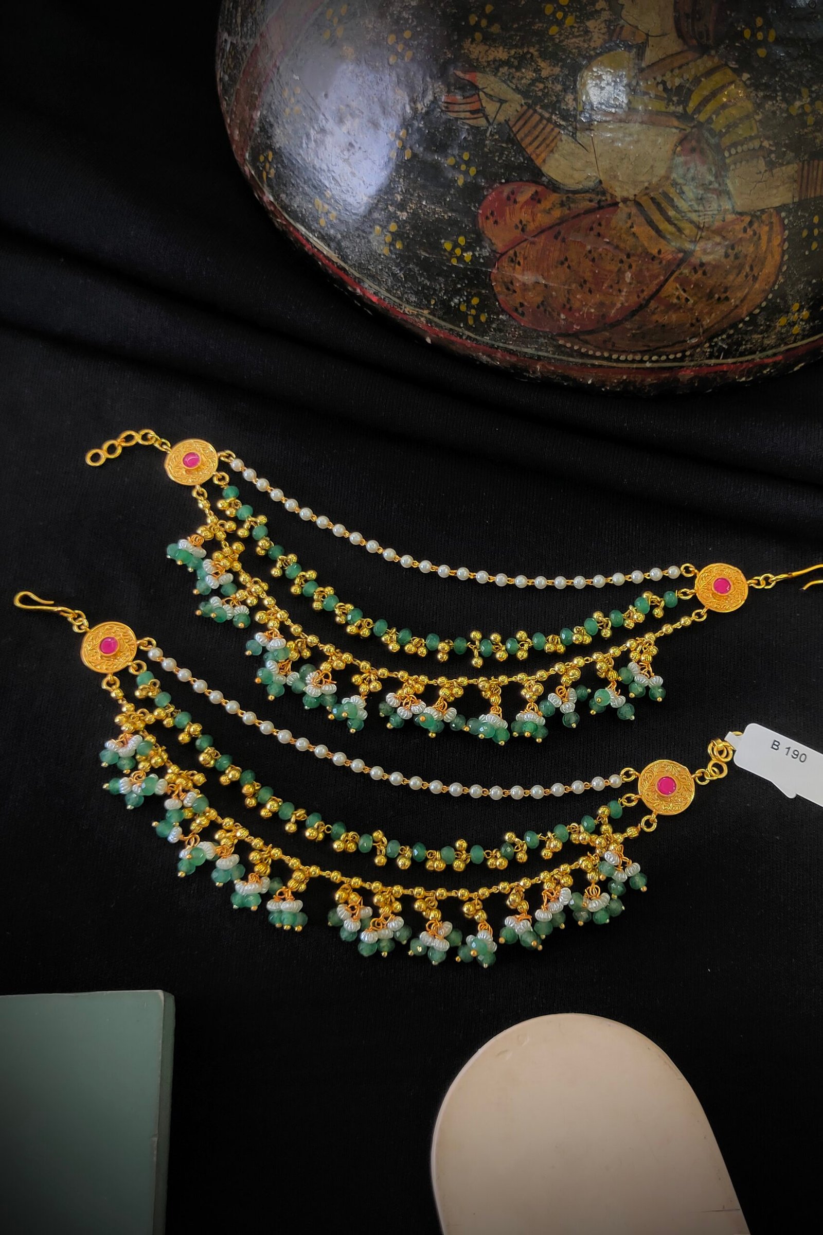 Pachi-Kundan/Jadau Earchain