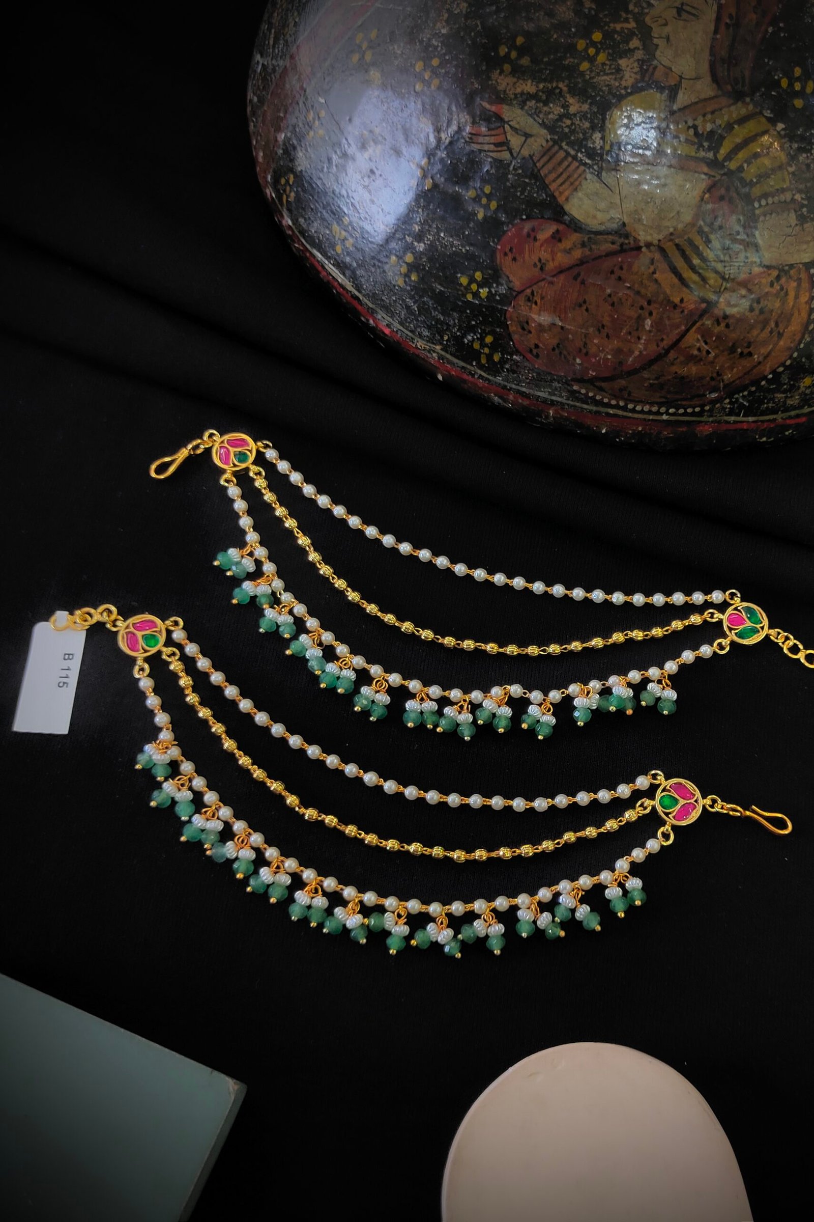 Pachi-Kundan/Jadau Earchain