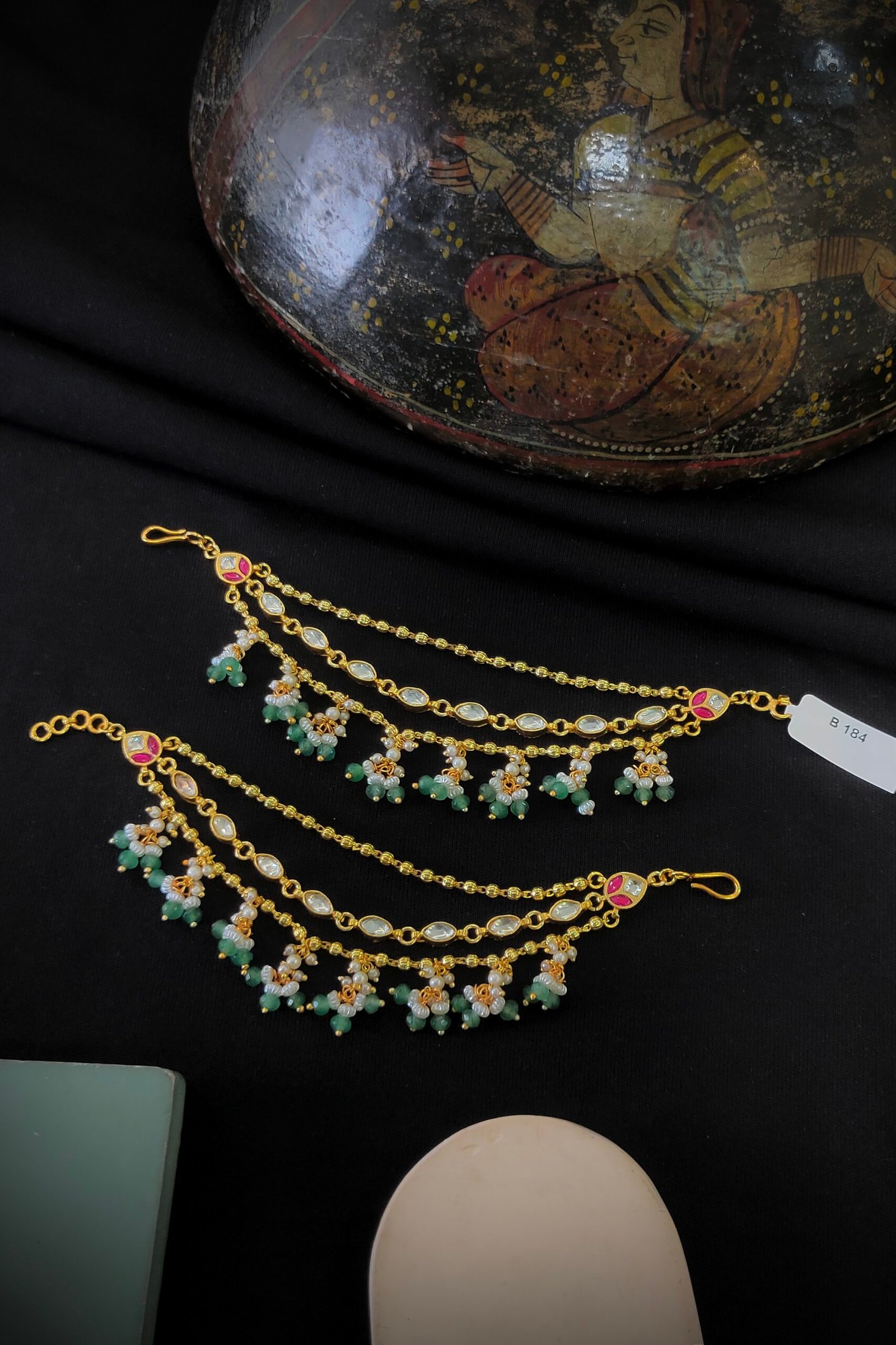 Pachi-Kundan/Jadau Earchain