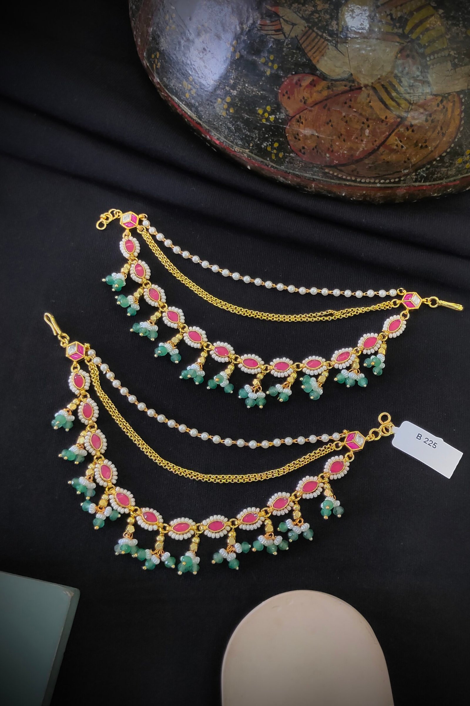 Pachi-Kundan/Jadau Earchain