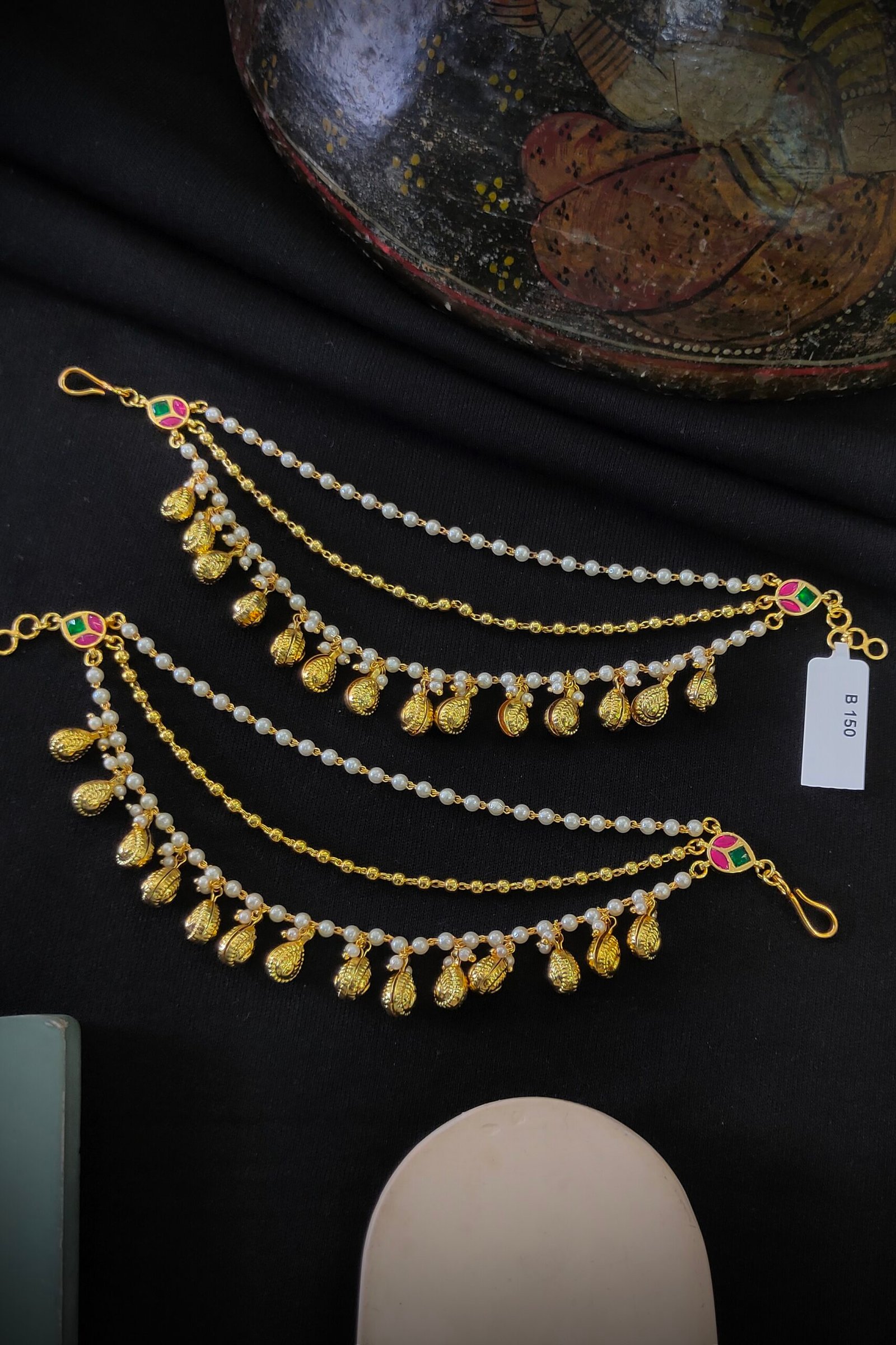 Pachi-Kundan/Jadau Earchain