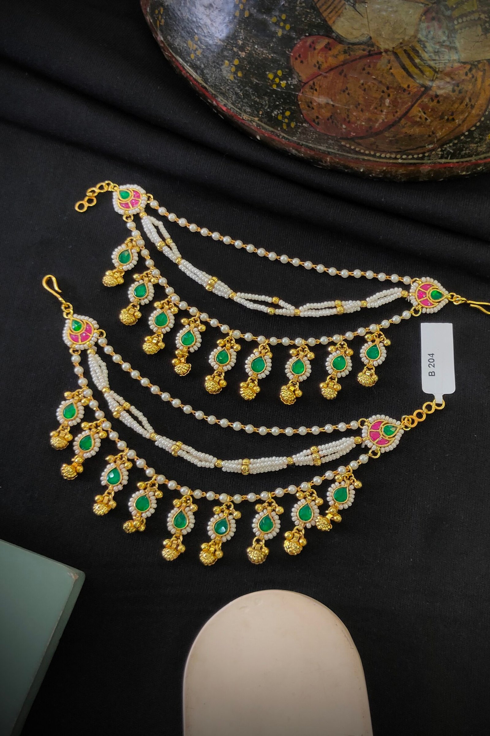 Pachi-Kundan/Jadau Earchain