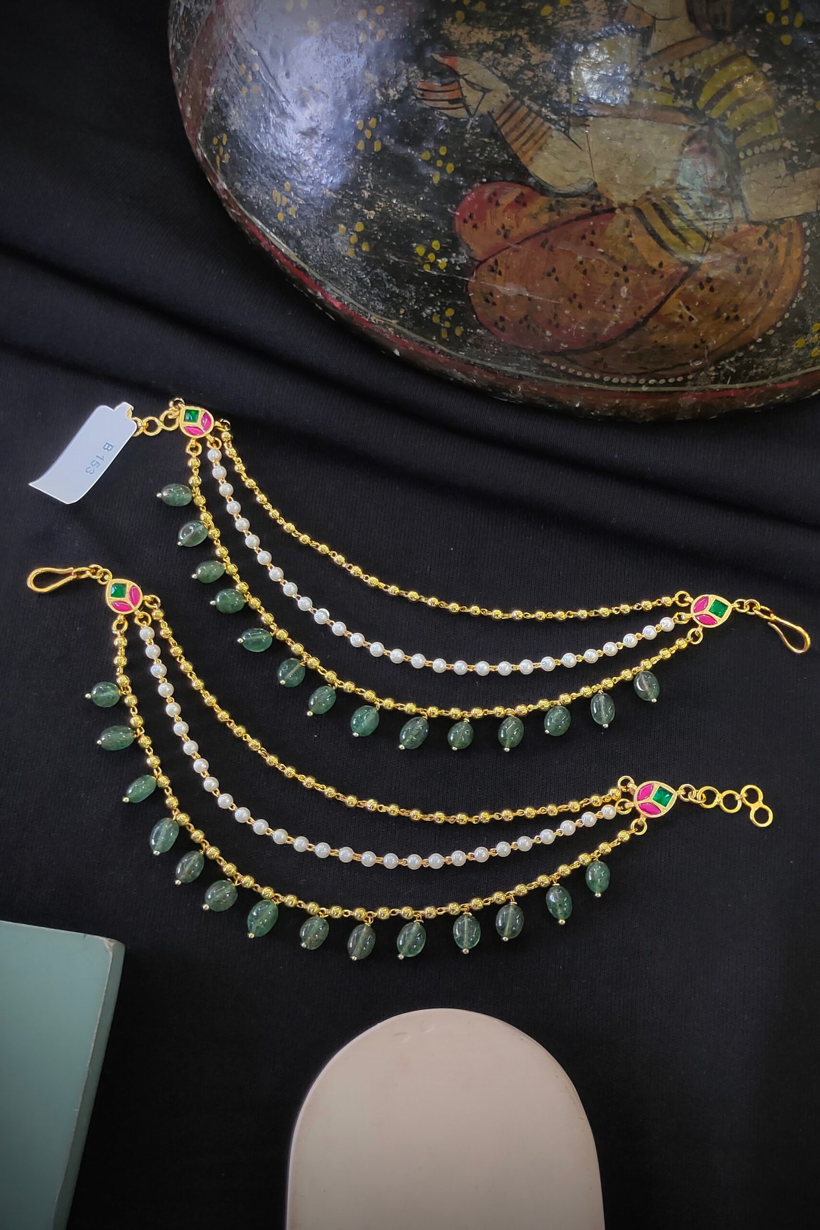 Pachi-Kundan/Jadau Earchain