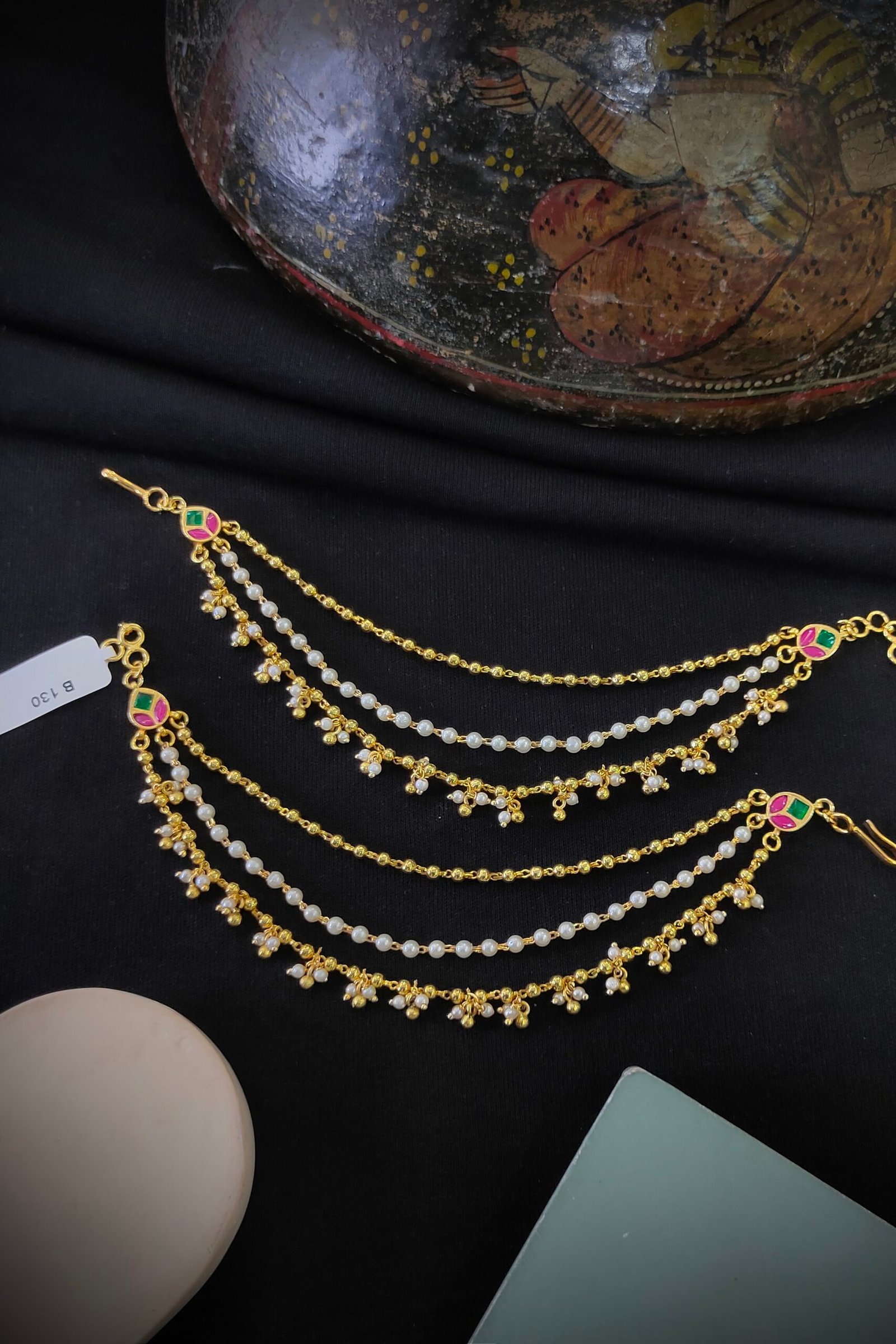 Pachi-Kundan/Jadau Earchain