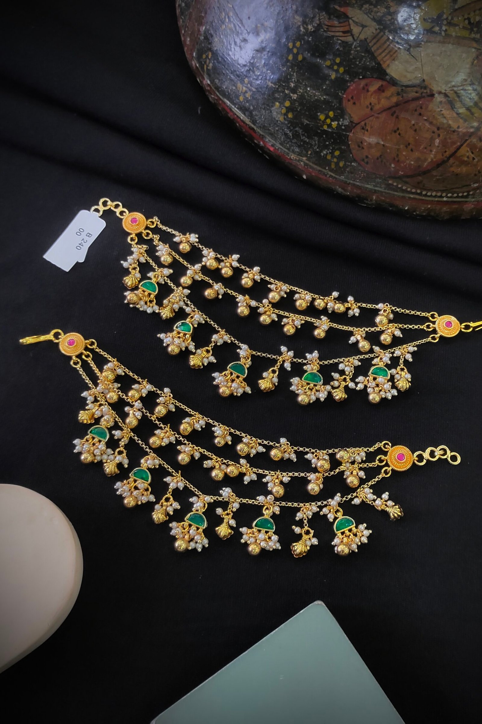 Pachi-Kundan/Jadau Earchain