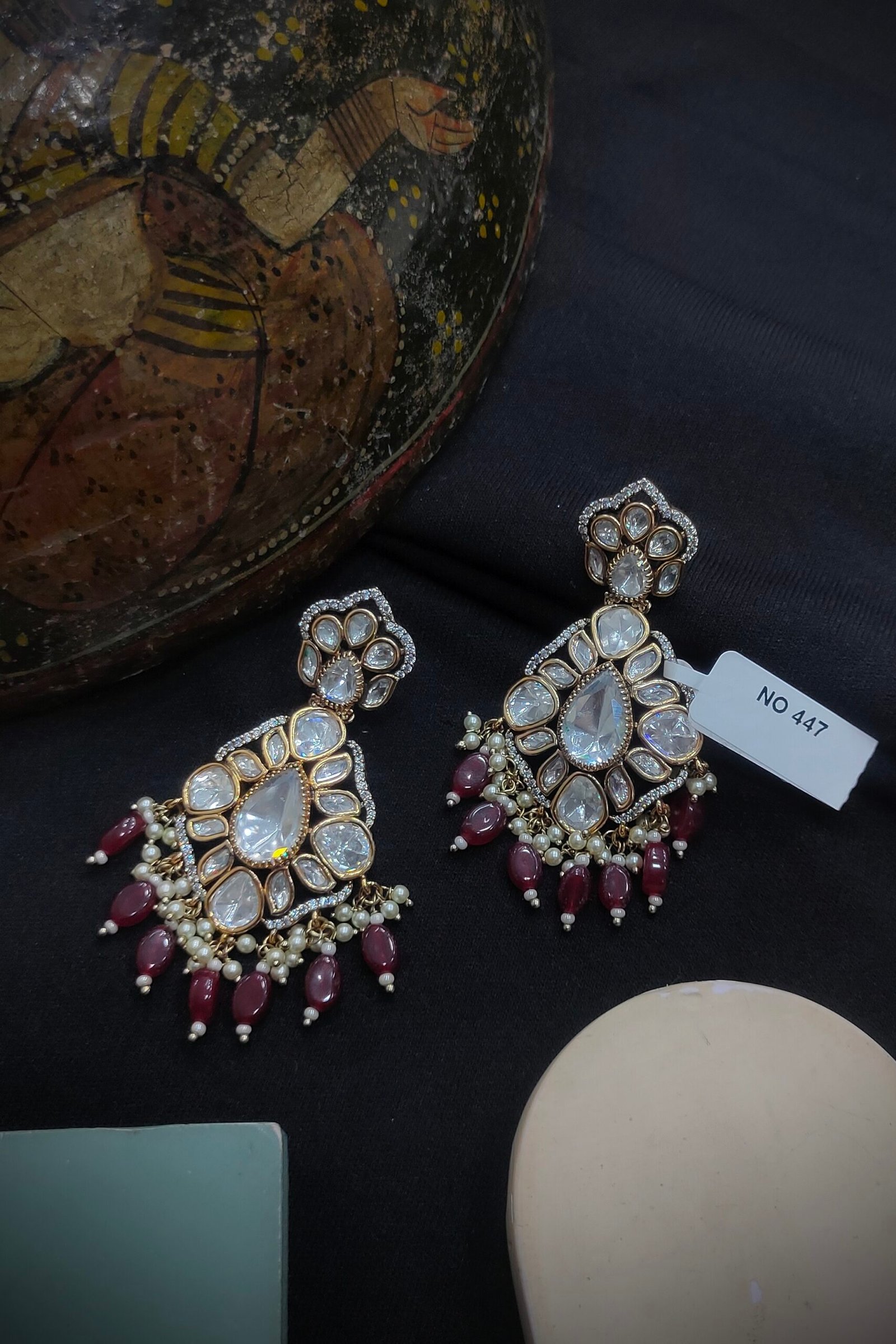 Monzonite Kundan Earrings.