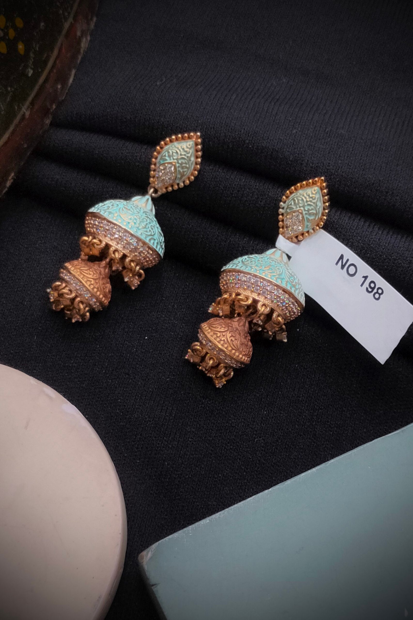 Kundan Jumkha Earrings.