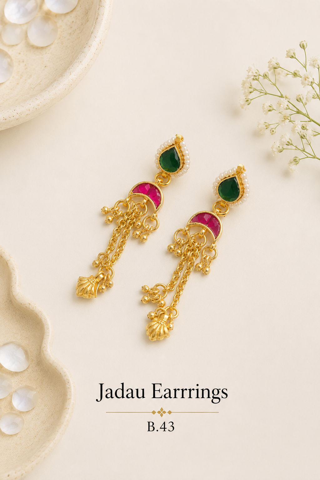 Pachi Kundan/ Jadau Earrings