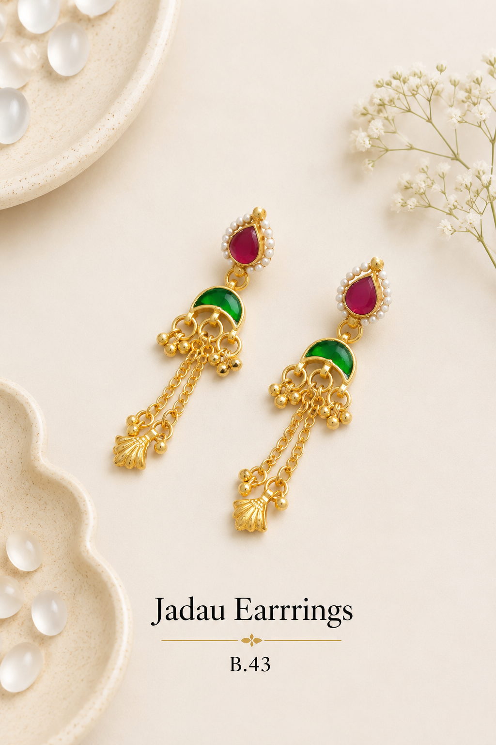 Pachi Kundan/ Jadau Earrings