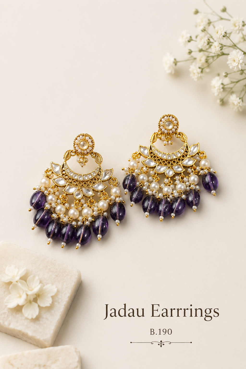 Pachi Kundan/ Jadau Earrings