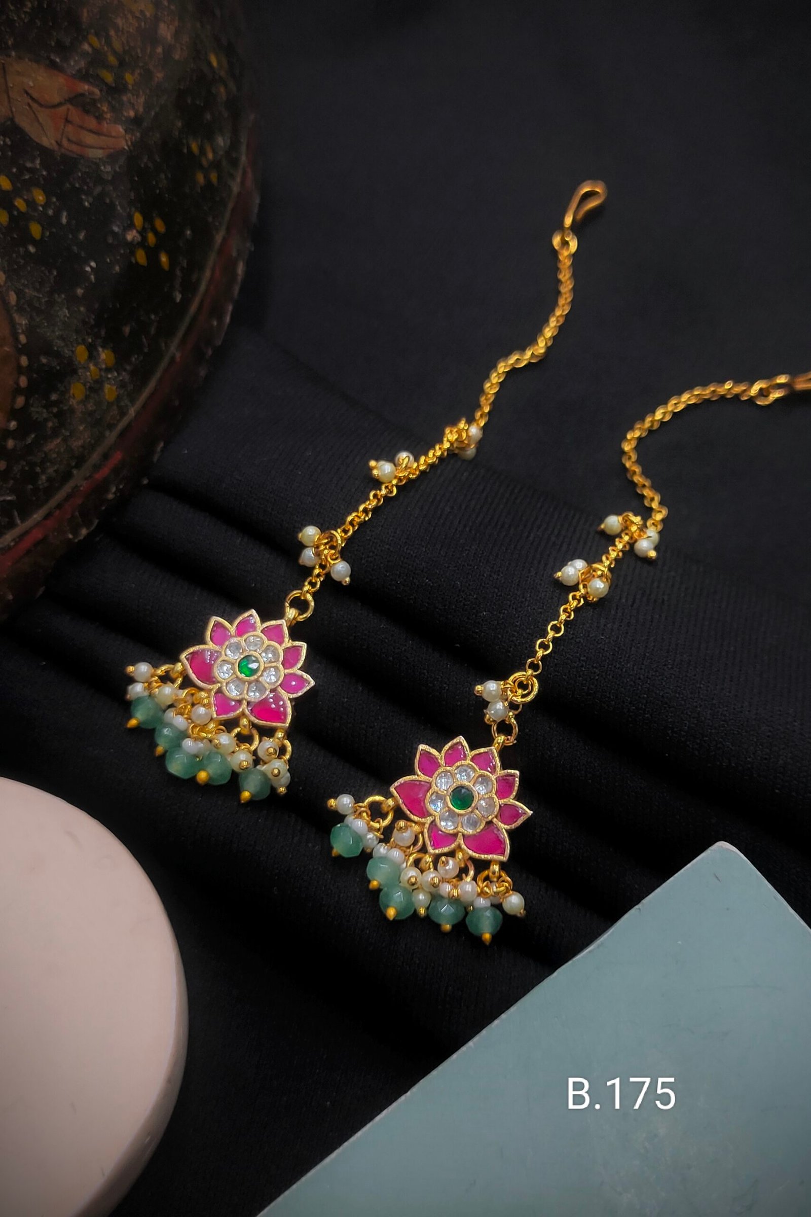 Pachi Kundan/ Jadau Tops with Earchain