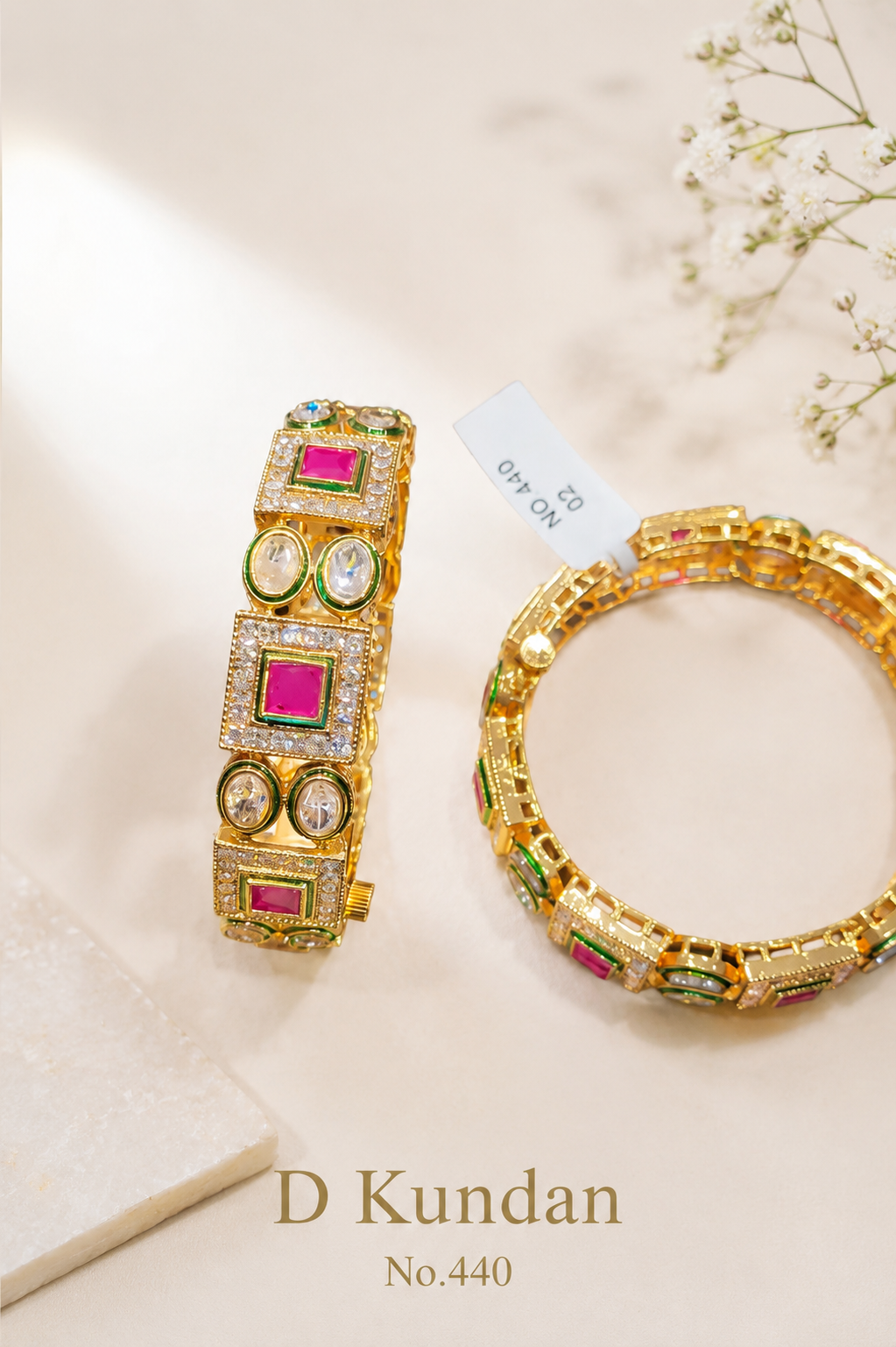 D Kundan Bangles