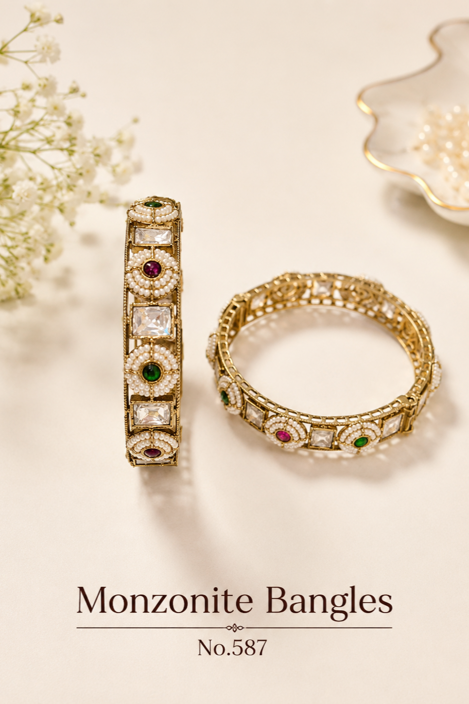 Monzonite Kundan Bangles