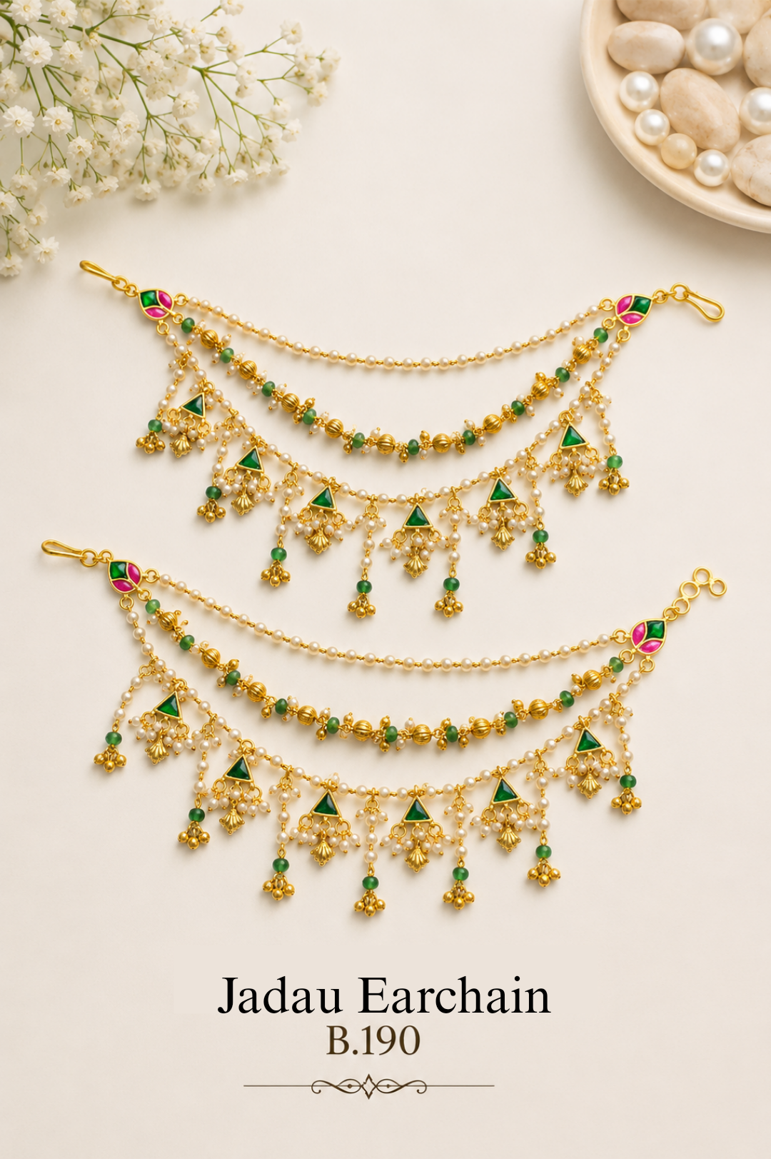 Pachi-Kundan/Jadau Earchain