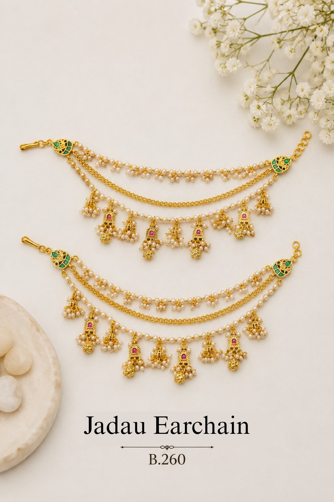 Pachi-Kundan/Jadau Earchain