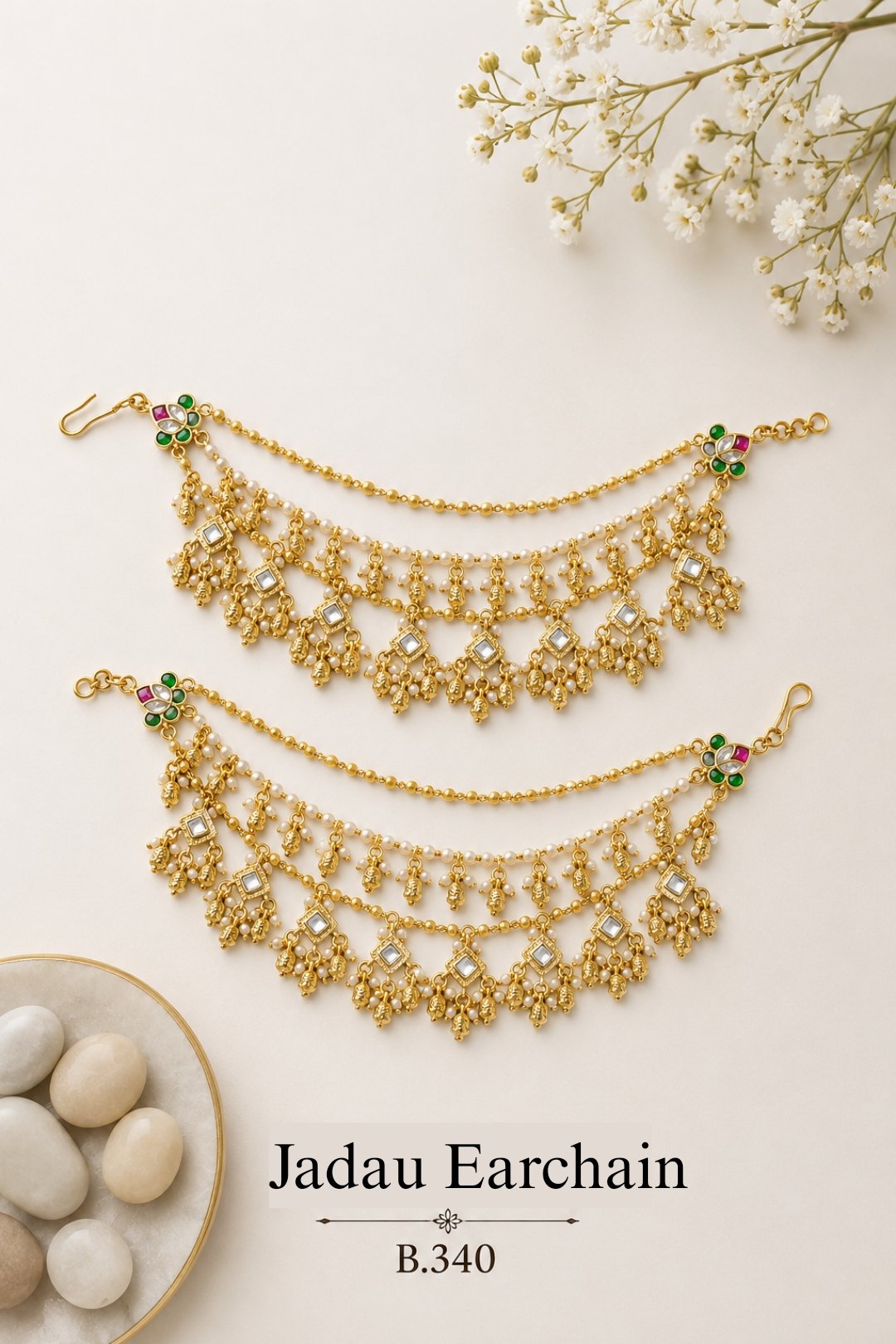 Pachi-Kundan/Jadau Earchain