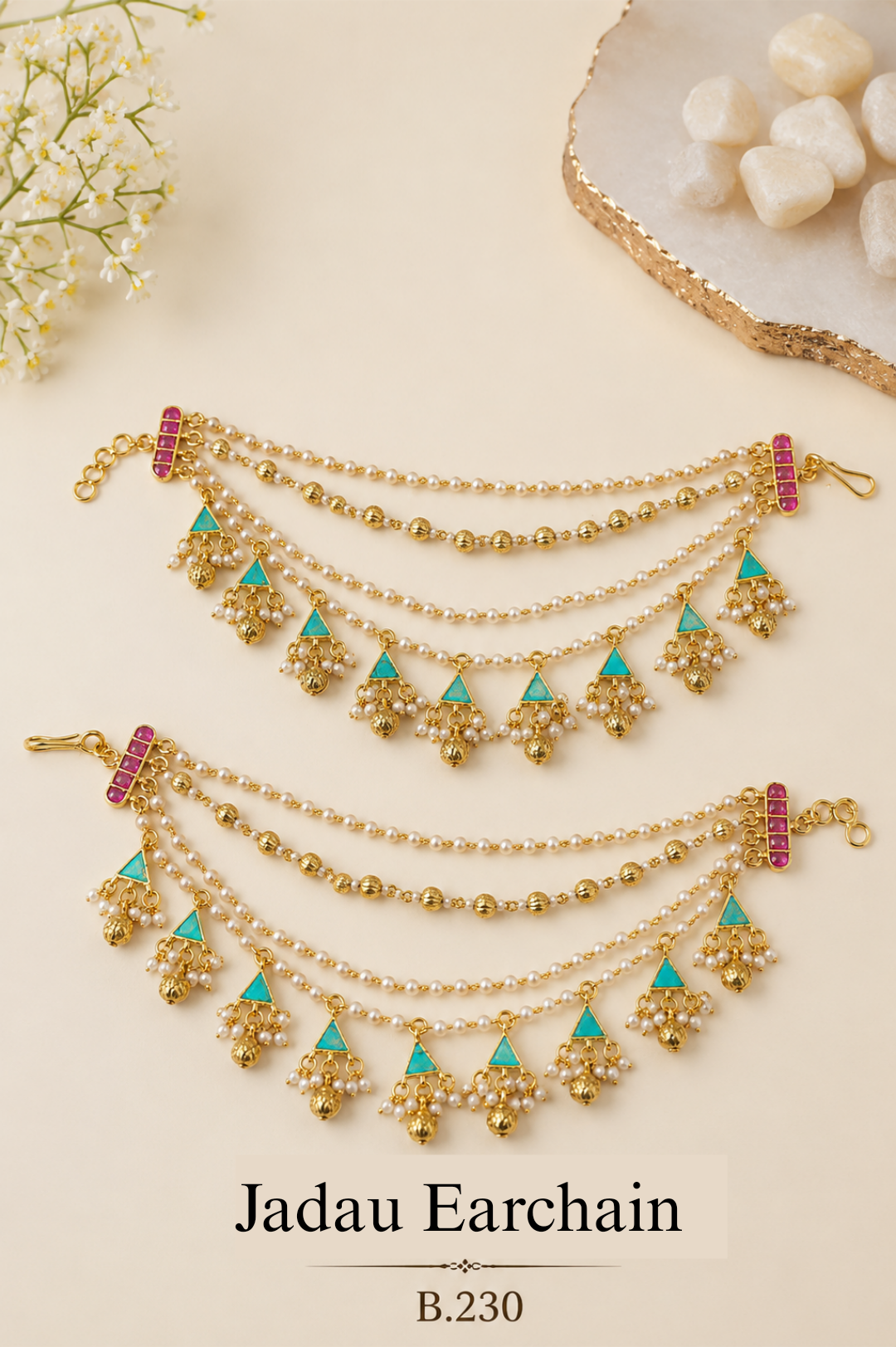 Pachi-Kundan/Jadau Earchain