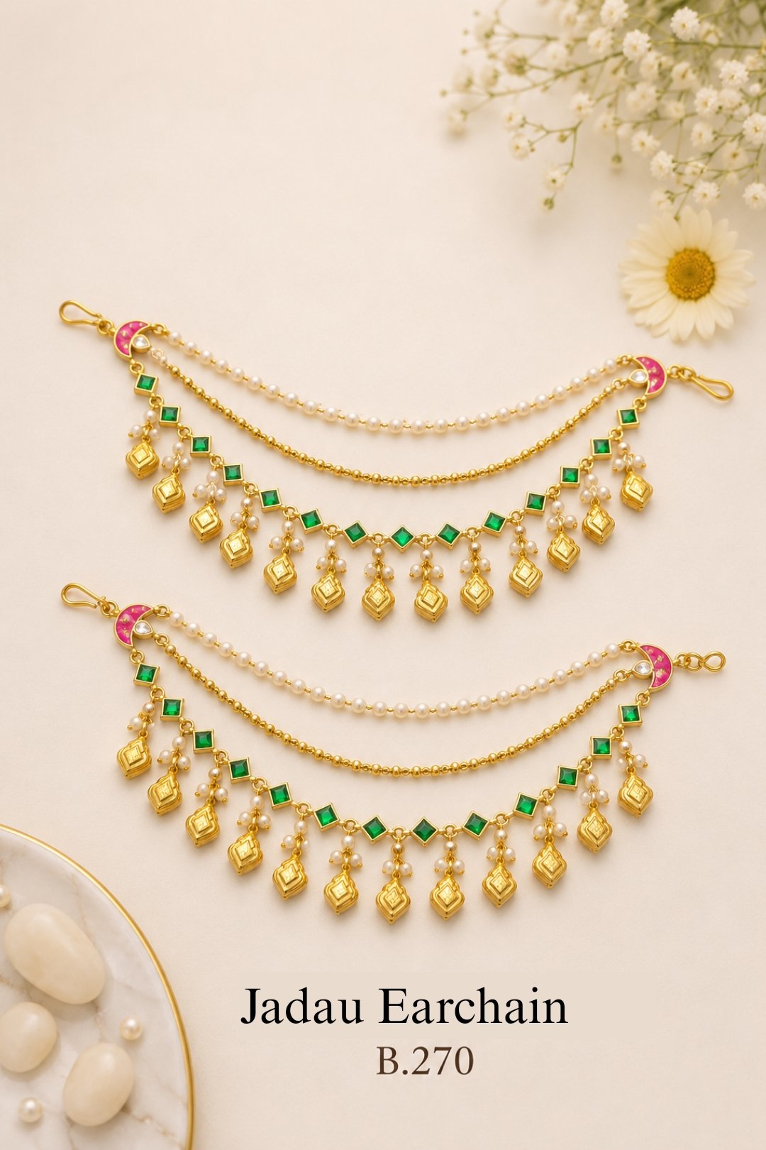 Pachi-Kundan/Jadau Earchain