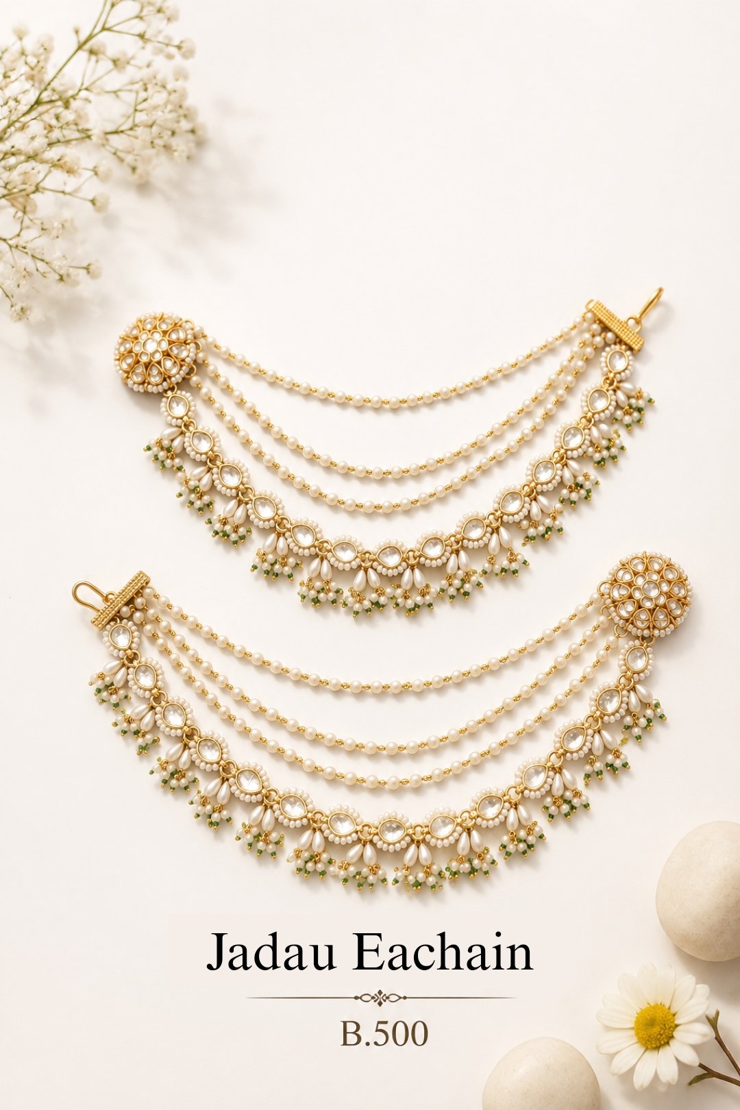 Pachi-Kundan/Jadau Earchain